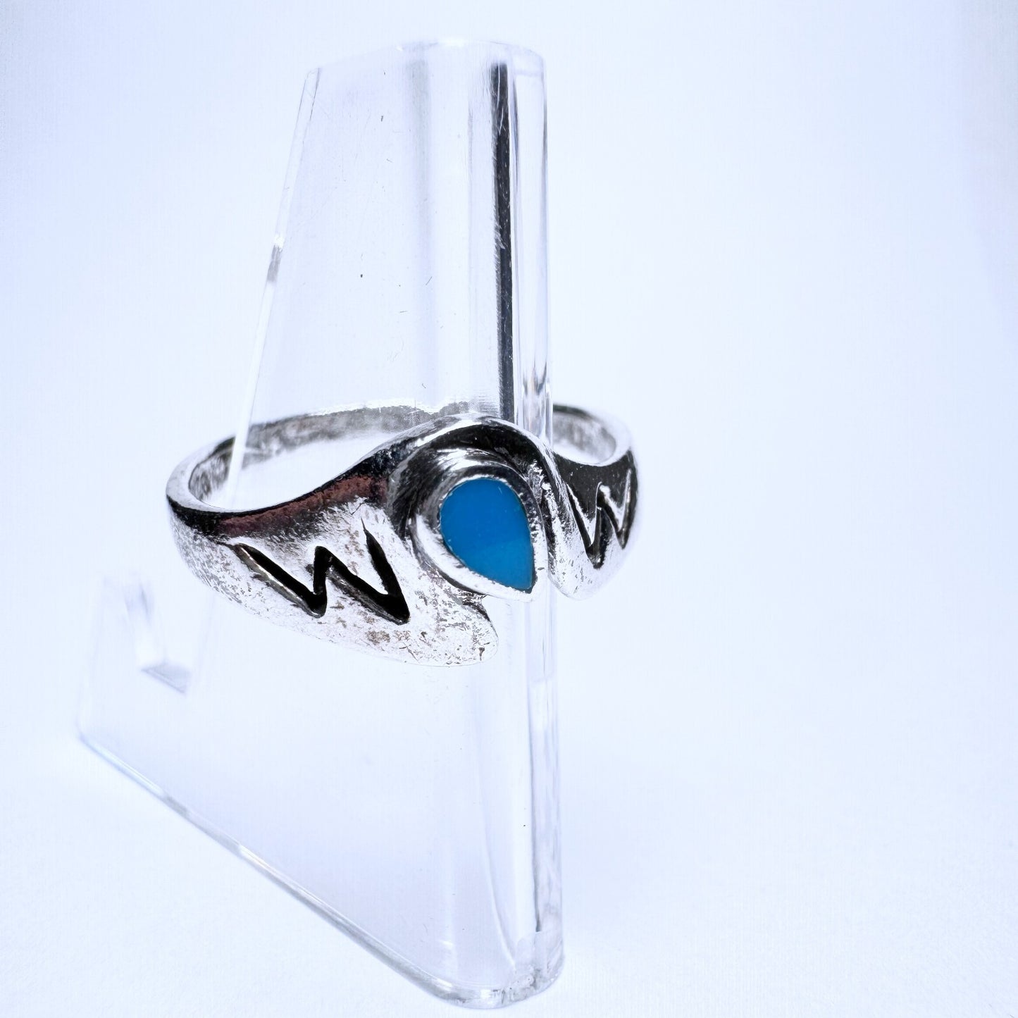 Ring 925er Silber Größe 59 mit hellblauem Stein 3,06g5