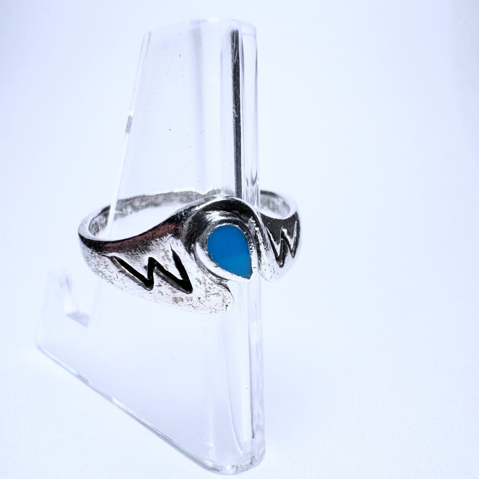 Ring 925er Silber Größe 59 mit hellblauem Stein 3,06g5