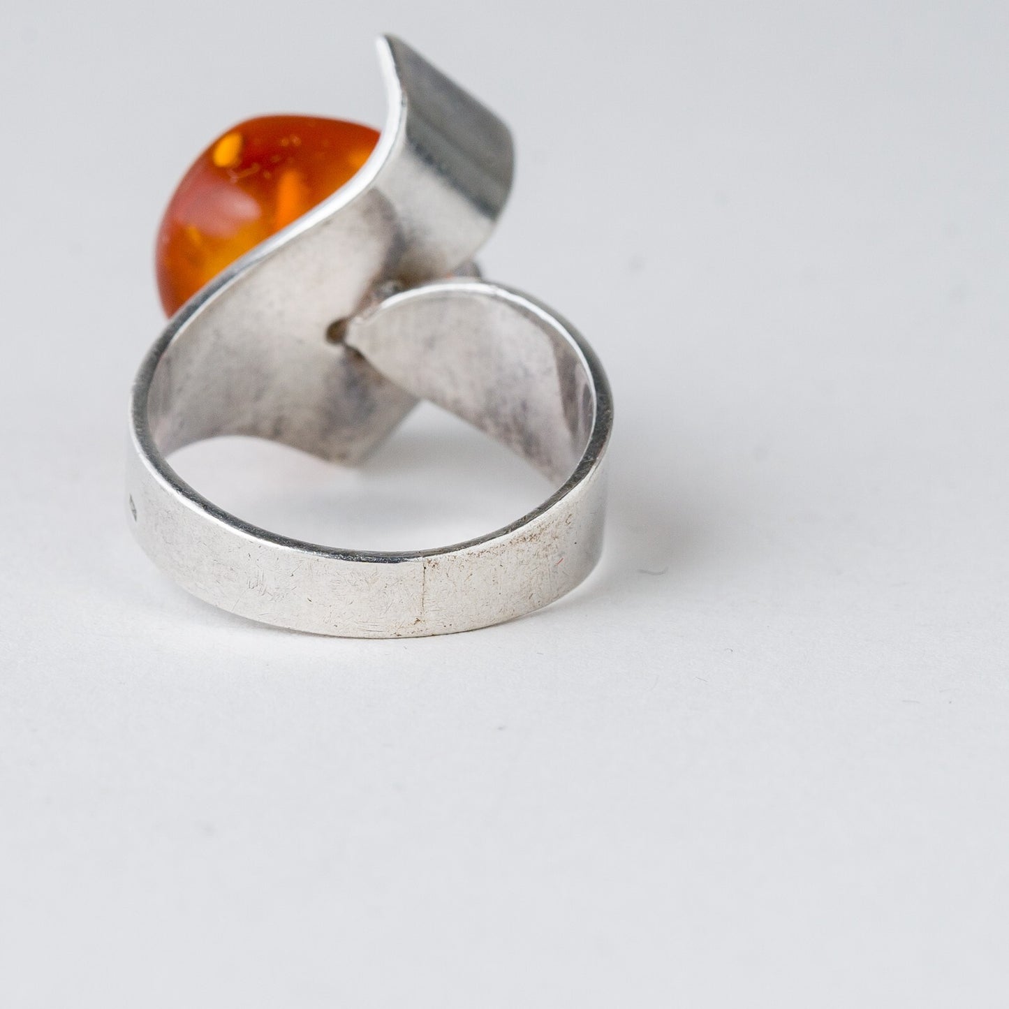 Silber Ring 835 Bernstein Größe 55 (17,5 mm Ø) 5,67 g3