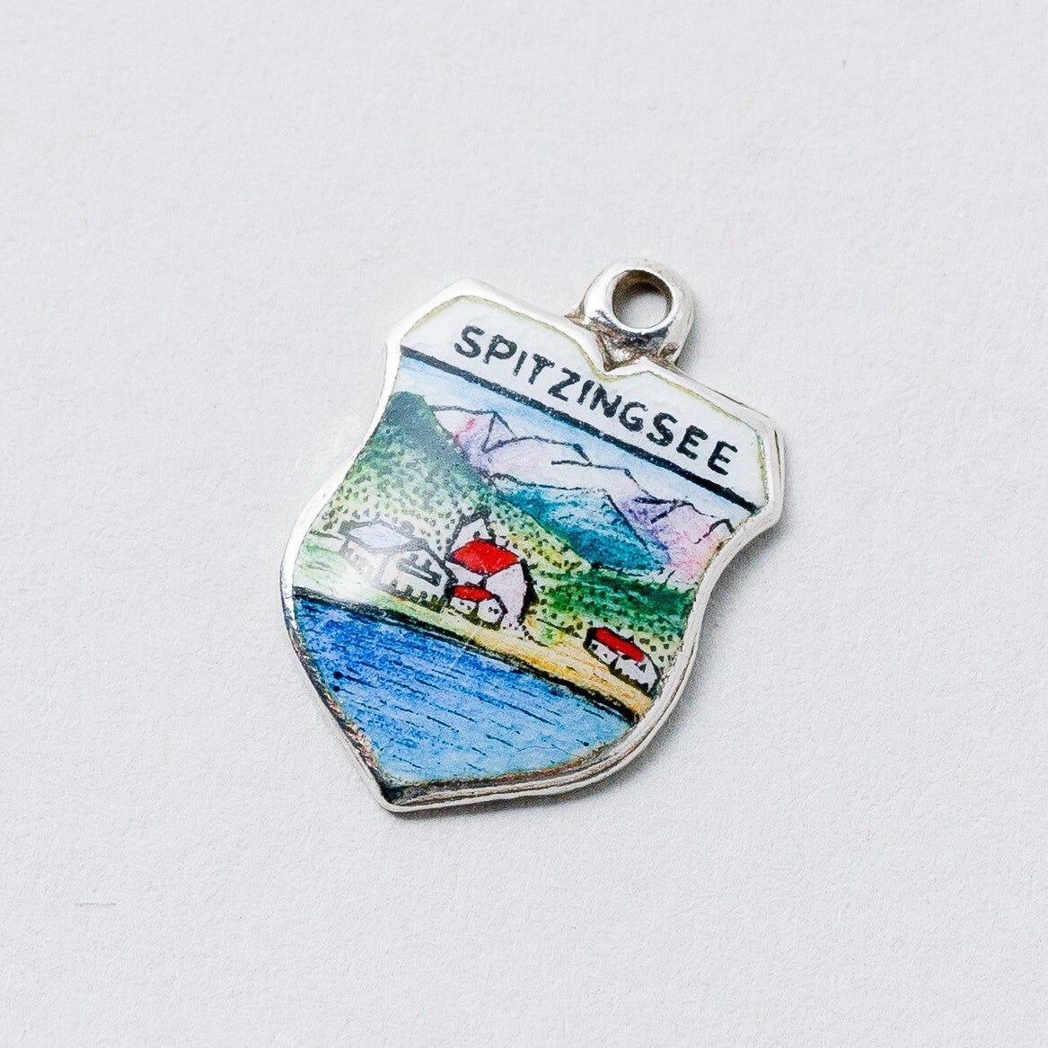 Anhänger 800 Silber Souvenir Anhänger Spitzingsee 1,5 cm 1,11 g0
