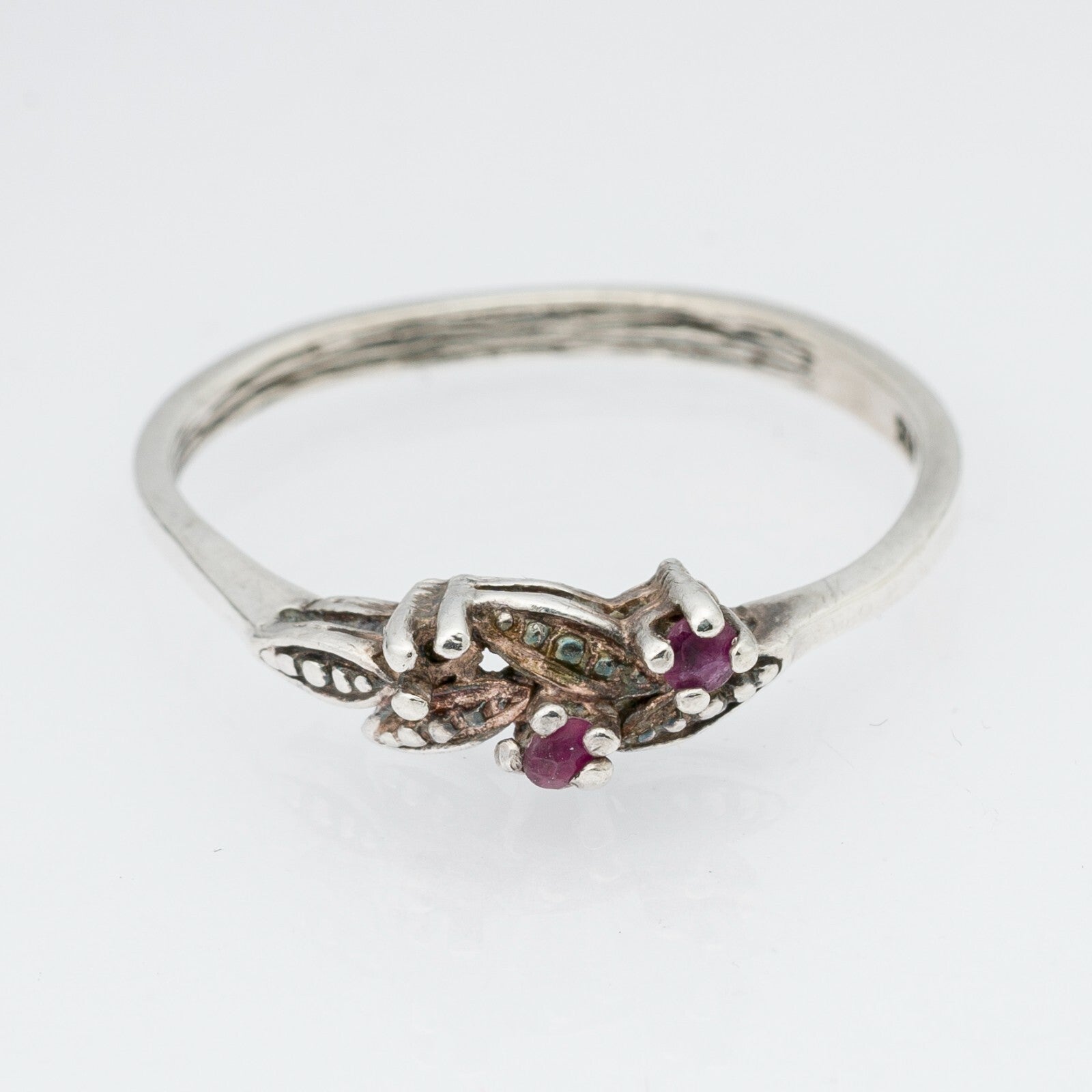 Silberring Rote Steine 925er Silber 1,34 g Größe 53 (16,8 mm Ø)4