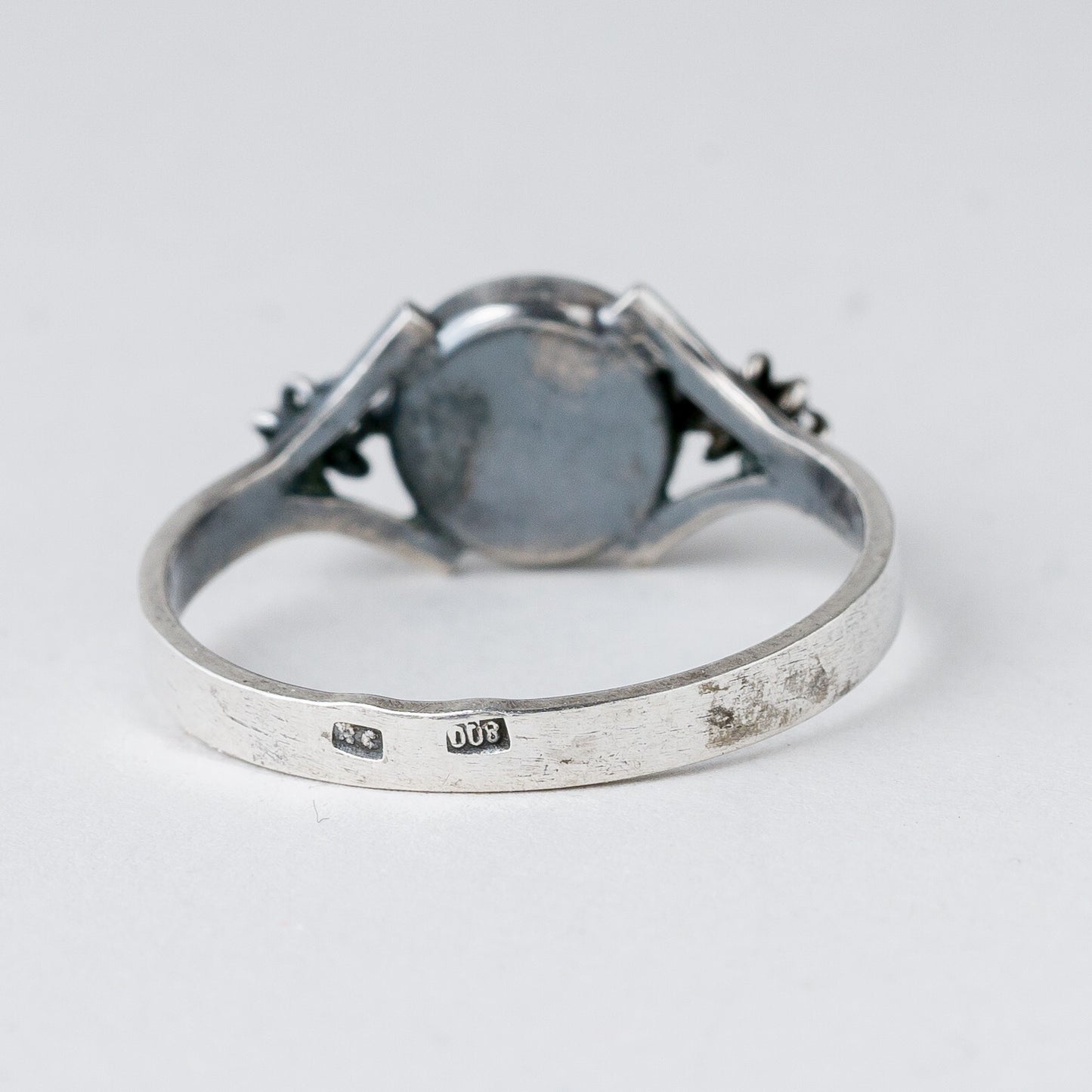 Silber Ring 800 Bernstein Größe 62 (19,7 mm Ø) 2,03 g3