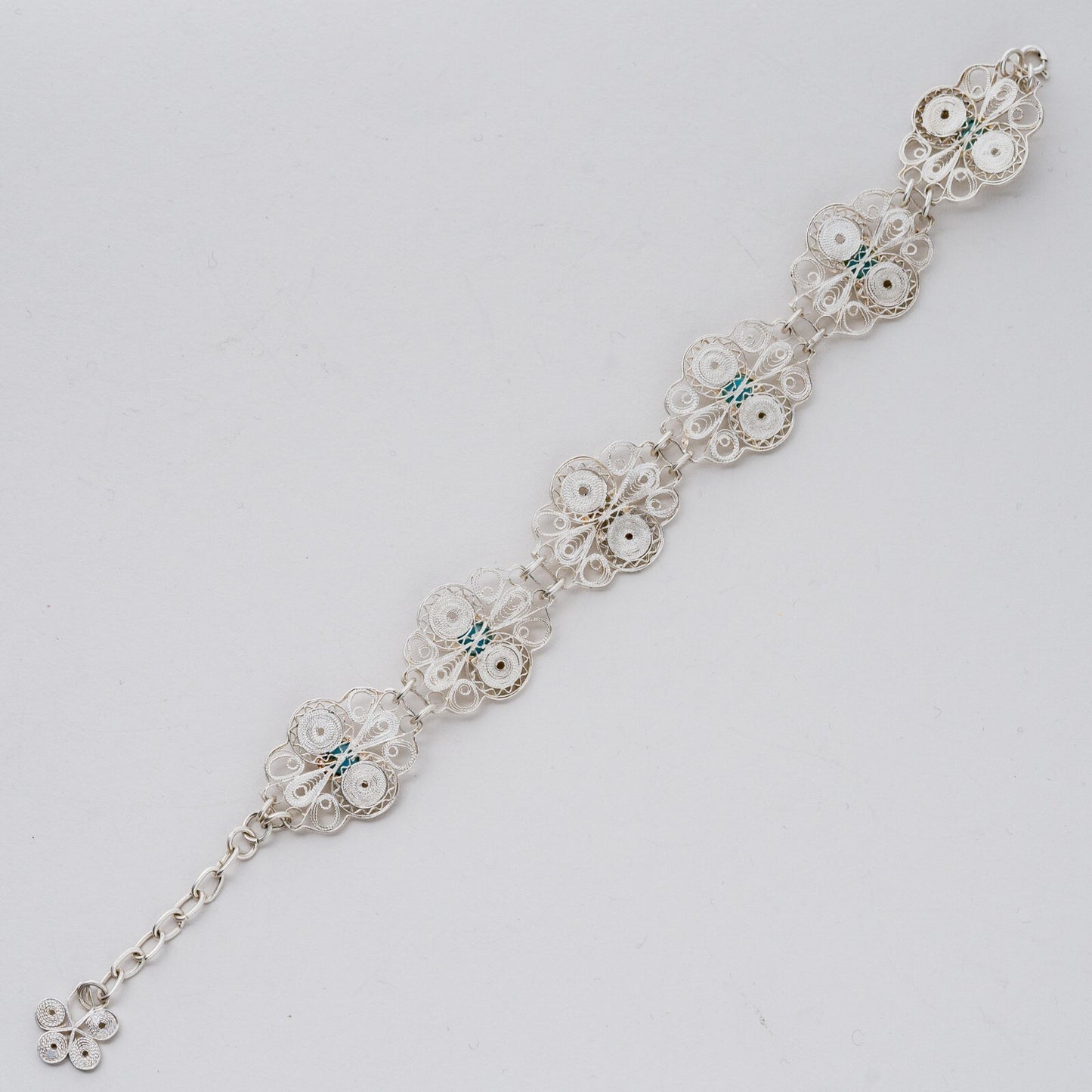 Silber Armband Blaue Steine 22 cm 16,19 g2