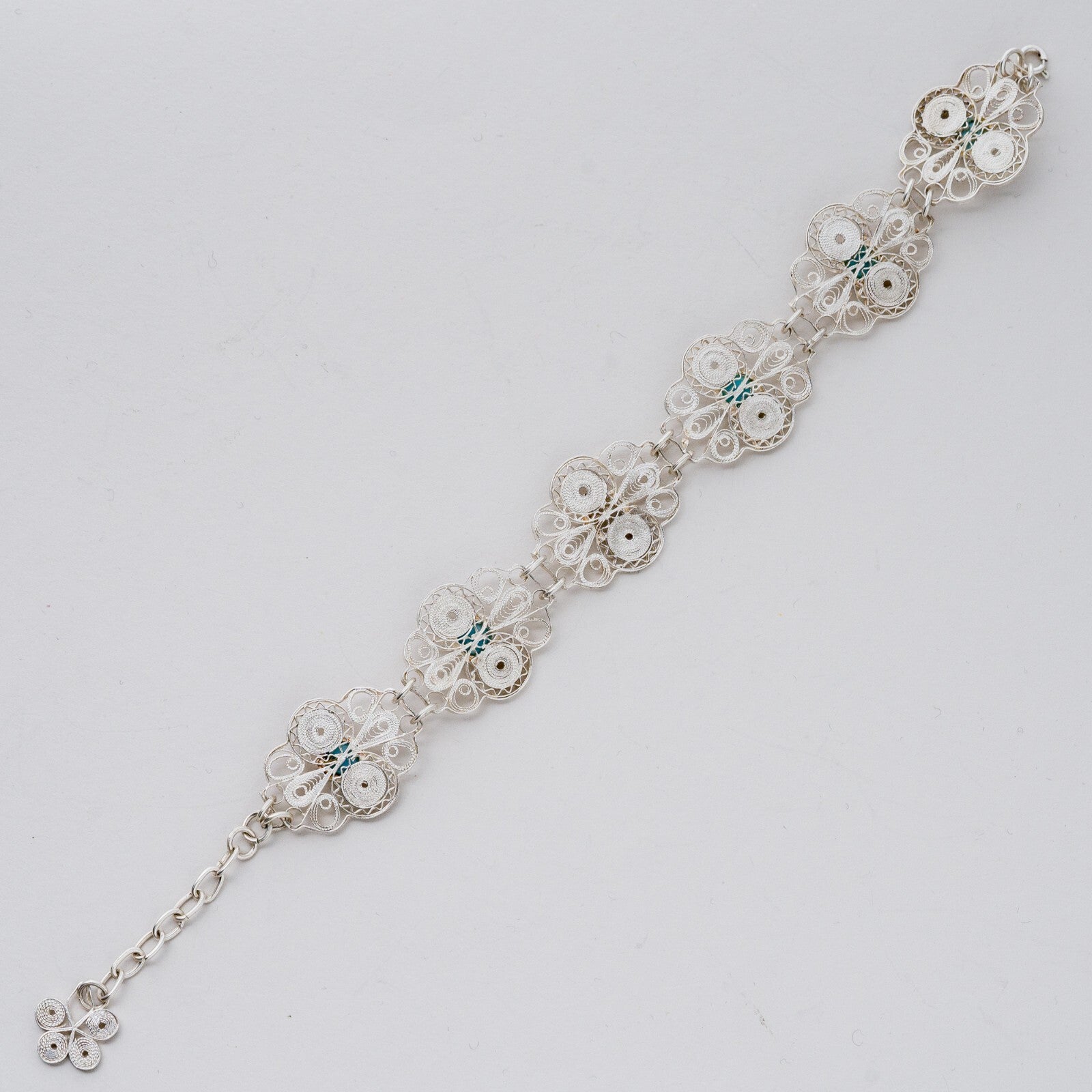 Silber Armband Blaue Steine 22 cm 16,19 g2