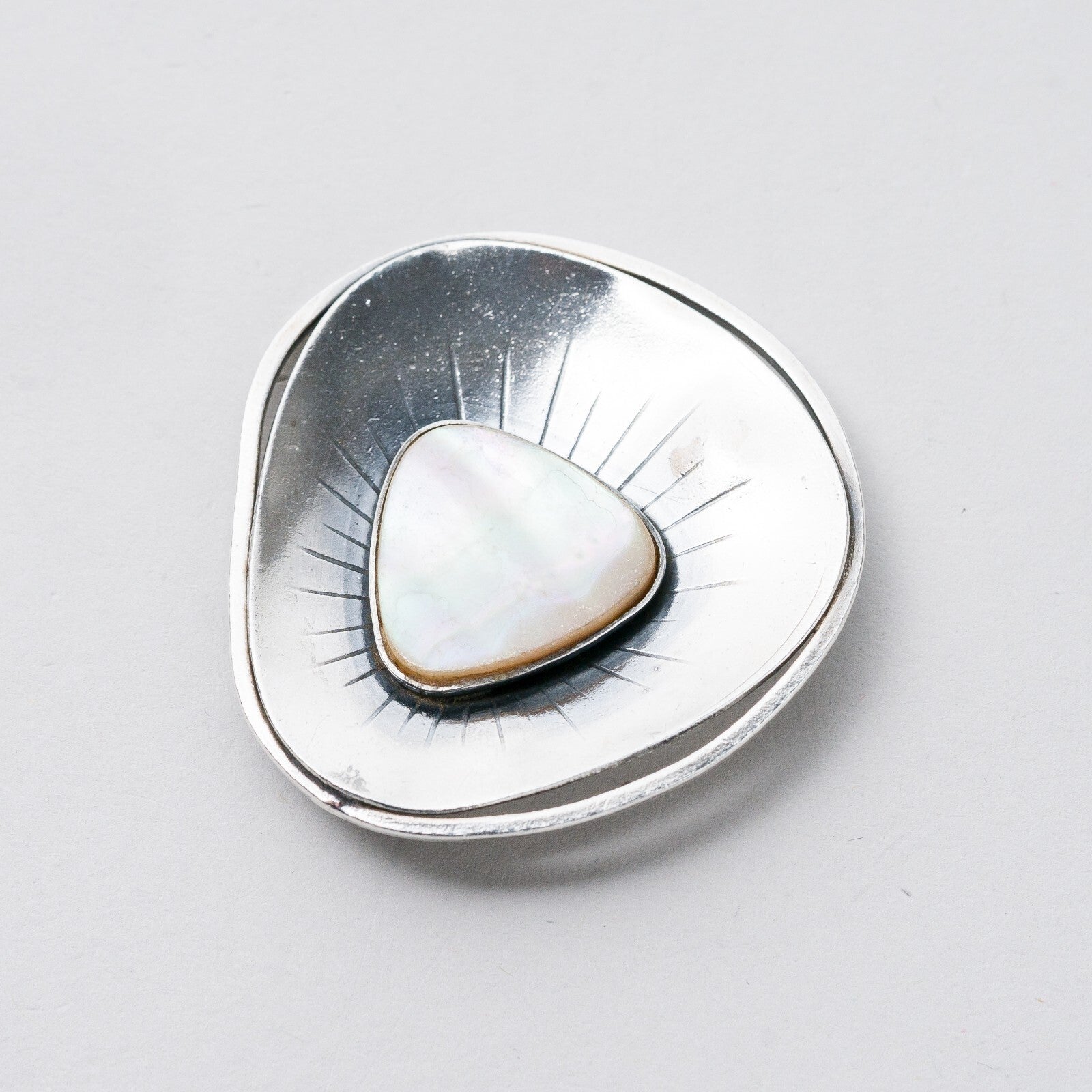 Silber Brosche Perlmutt 4,3 cm 11,88 g2