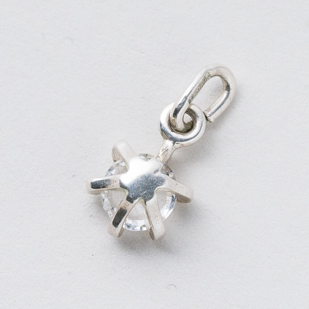 Anhänger Silber 835 Weißer Stein 1,5 cm 0,75 g1