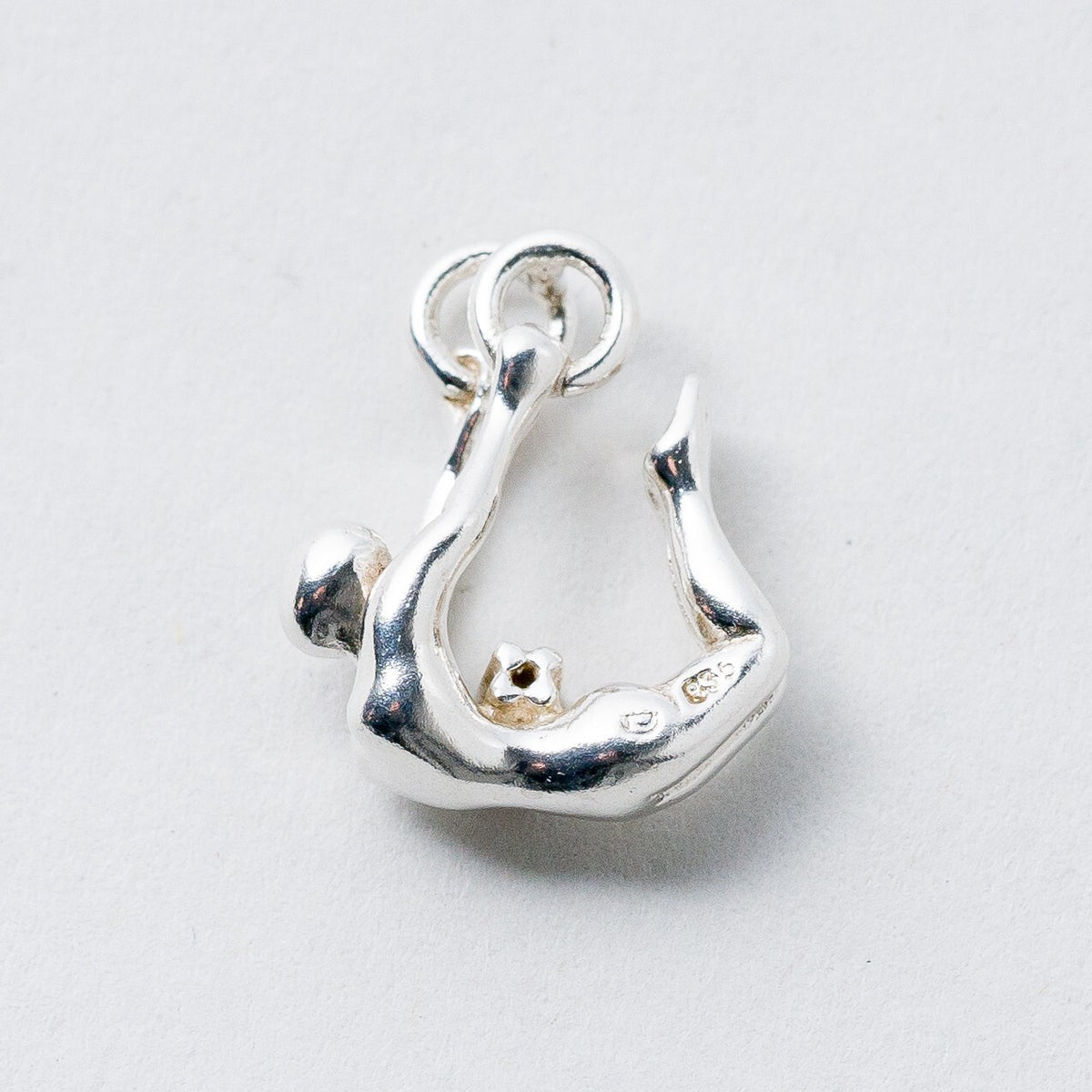 Anhänger 835 Silber Weißer Stein 1,6 cm 2,17 g4