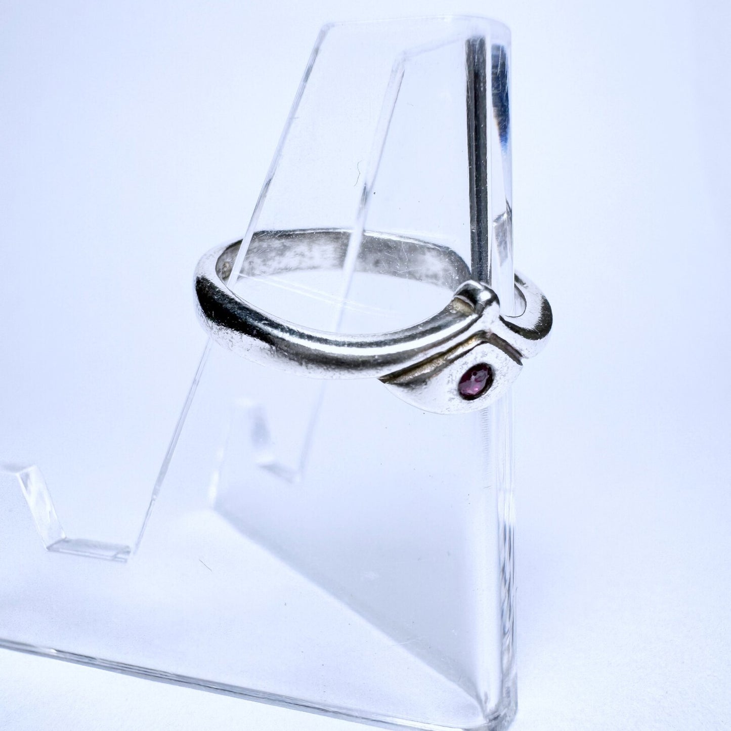 Ring 925er Silber Größe 54 mit rotem Stein 2,40g5