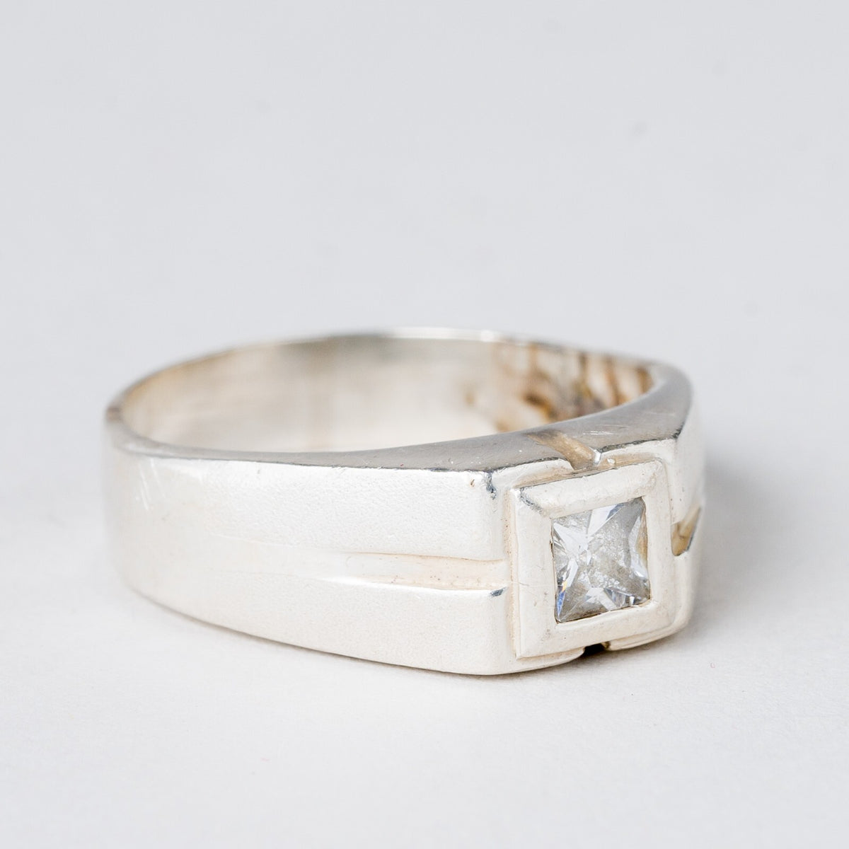 Silber Ring Weißer Stein Größe 63 (20,0 mm Ø) 6,49 g1