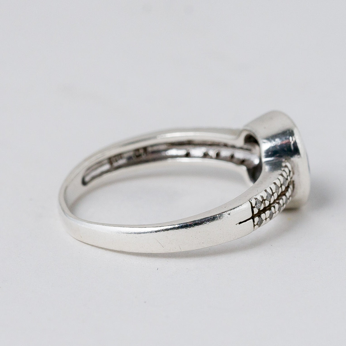 Silber Ring 925 Steinbesatz Größe 62 (19,7 mm Ø) 3,96 g4