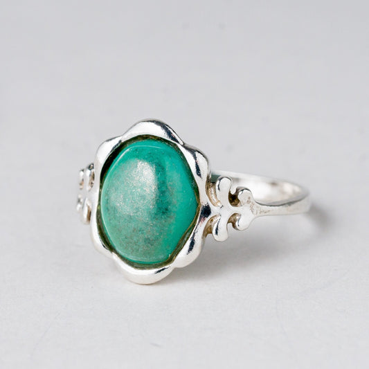 Silber Ring Grüner Stein Größe 57 (18,1 mm Ø) 2,84 g0