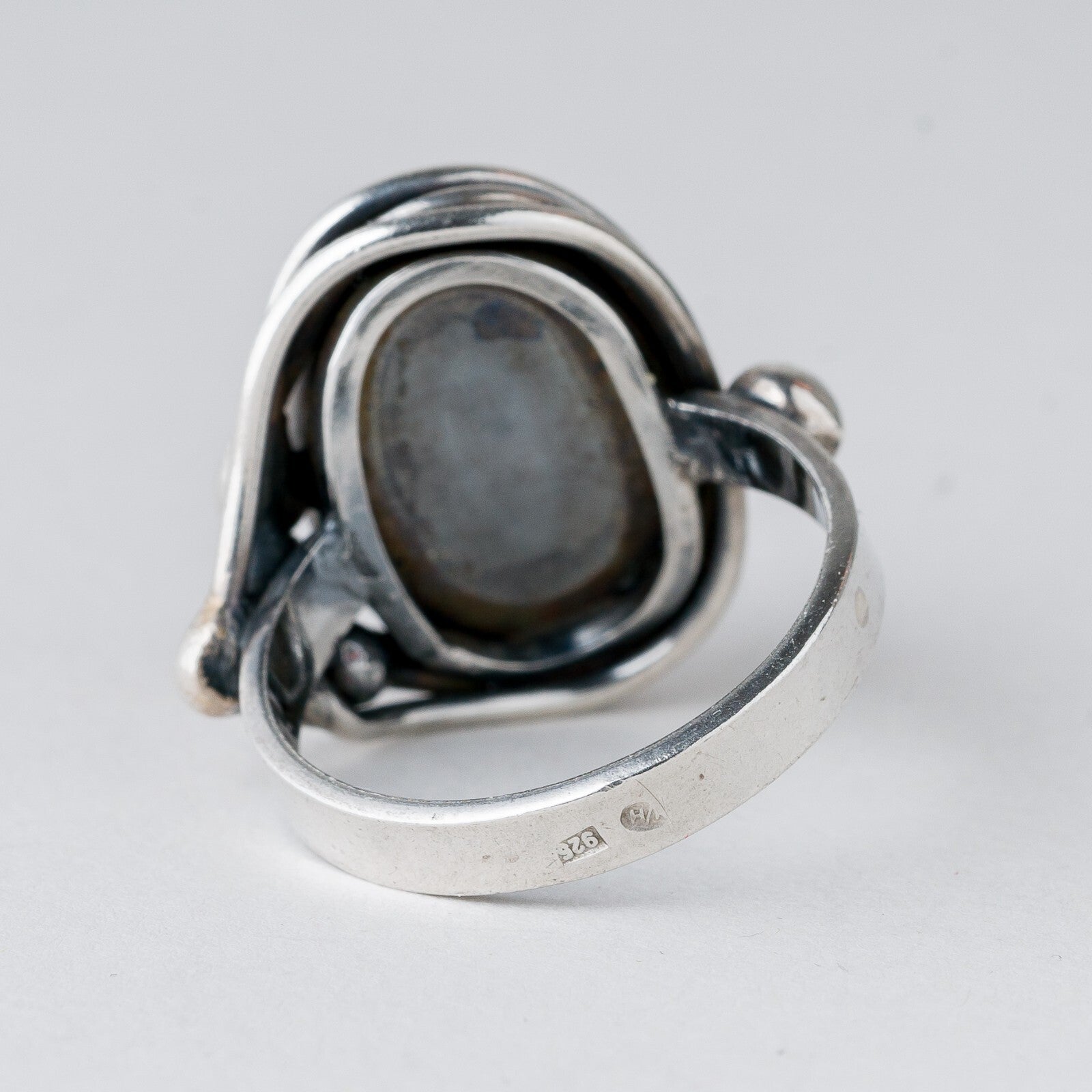 Silber Ring 925 Bernstein Größe 61 (19,4 mm Ø) 8,89 g3