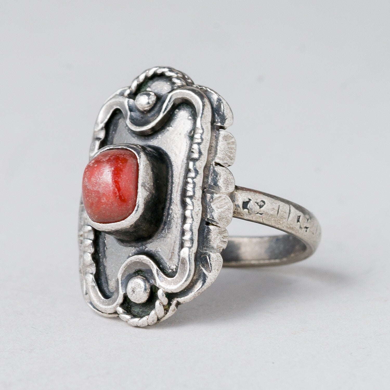 Silber Ring Roter Stein Größe 53 (16,8 mm Ø) 4,98 g0