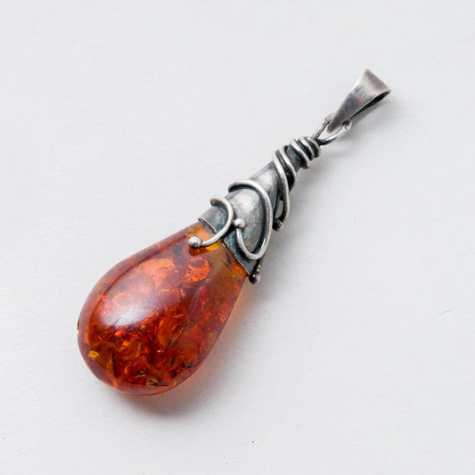 Anhänger Silber Kettenanhänger Bernstein 6,5 cm 8,61 g0