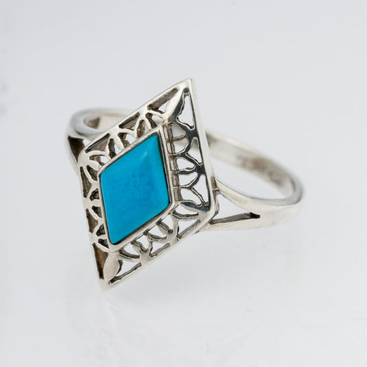 Silberring Türkiser Stein 925er Silber 2,88 g Größe 56 (17,8 mm Ø)0