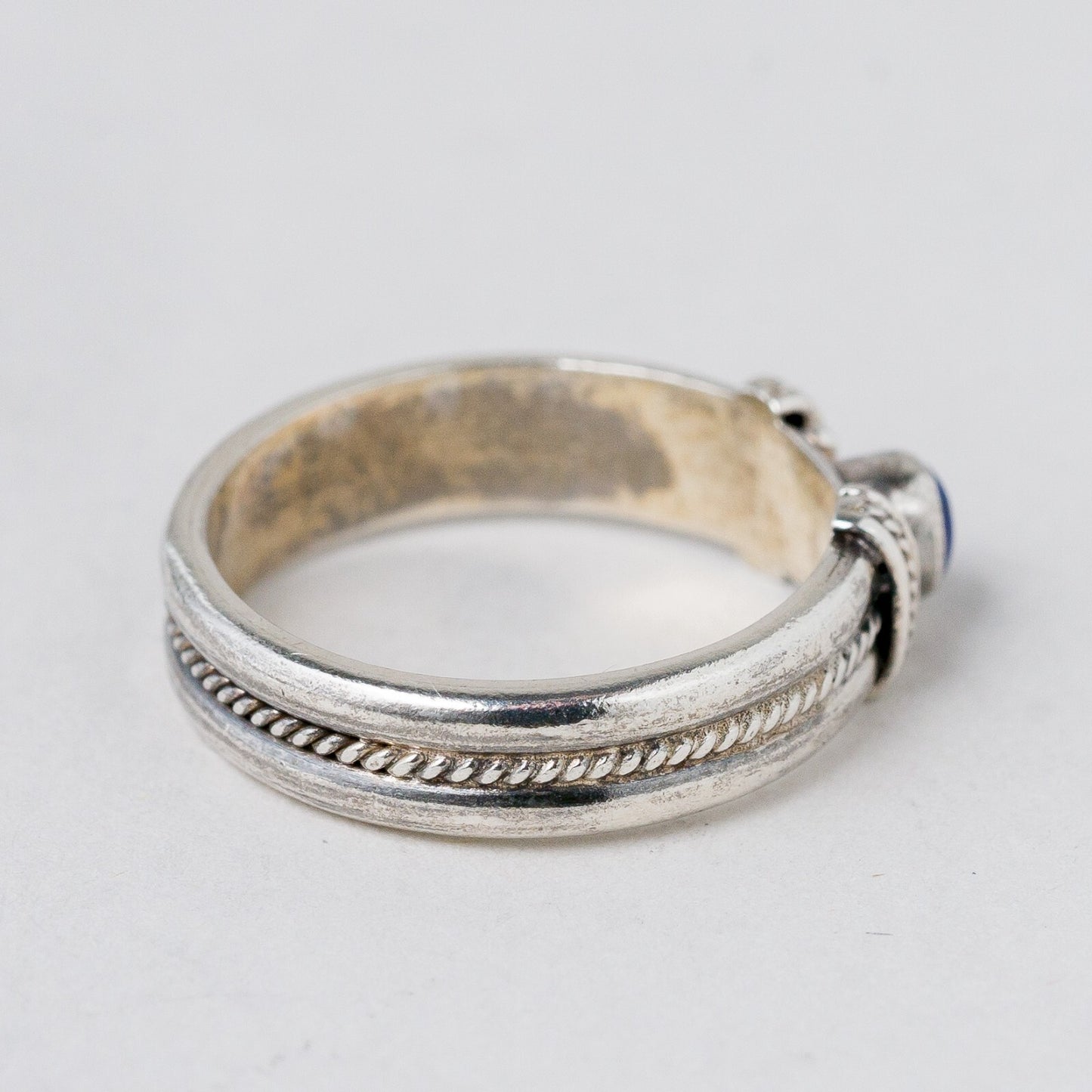 Silber Ring 925 Blauer Stein Größe 54 (17,2 mm Ø) 3,39 g3