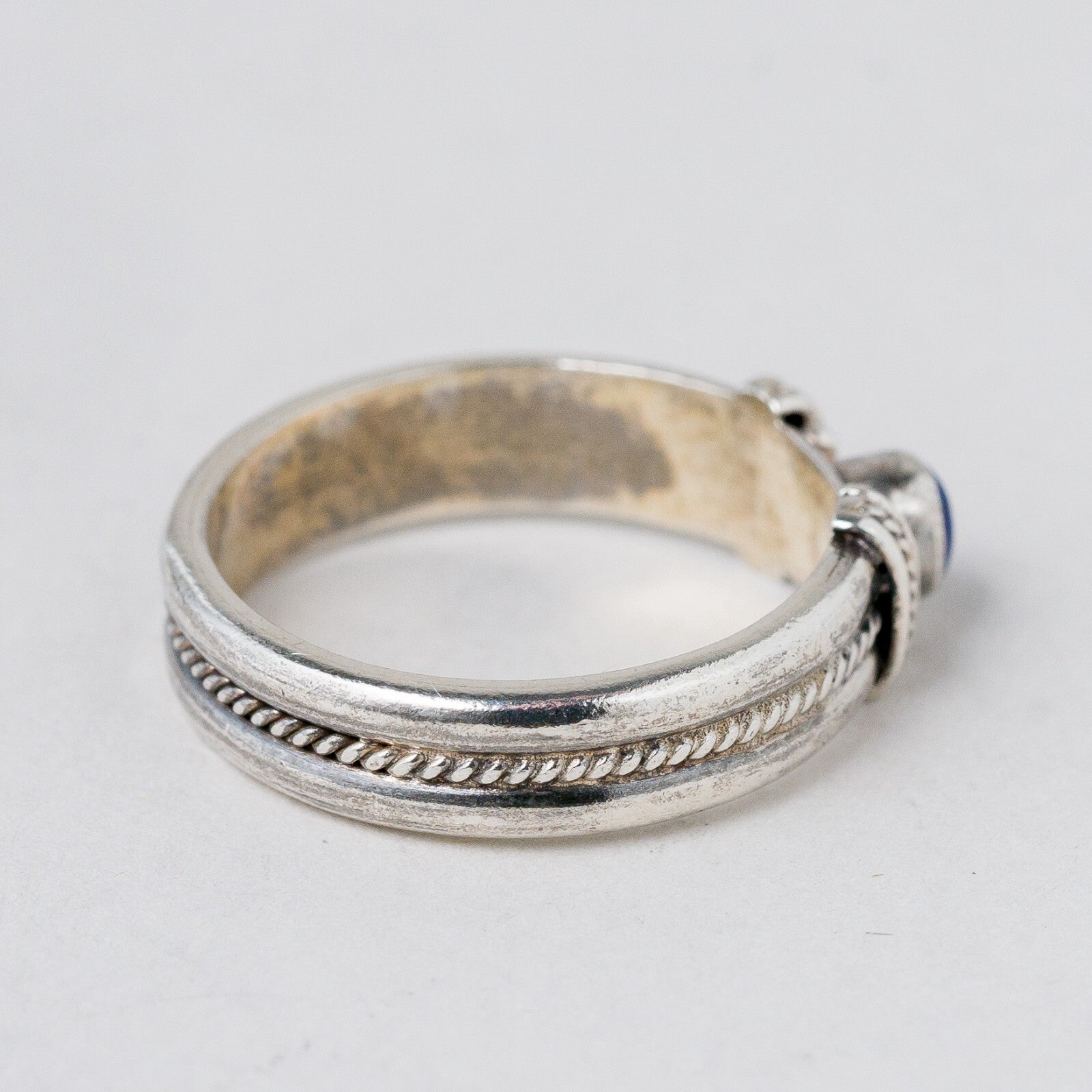 Silber Ring 925 Blauer Stein Größe 54 (17,2 mm Ø) 3,39 g3