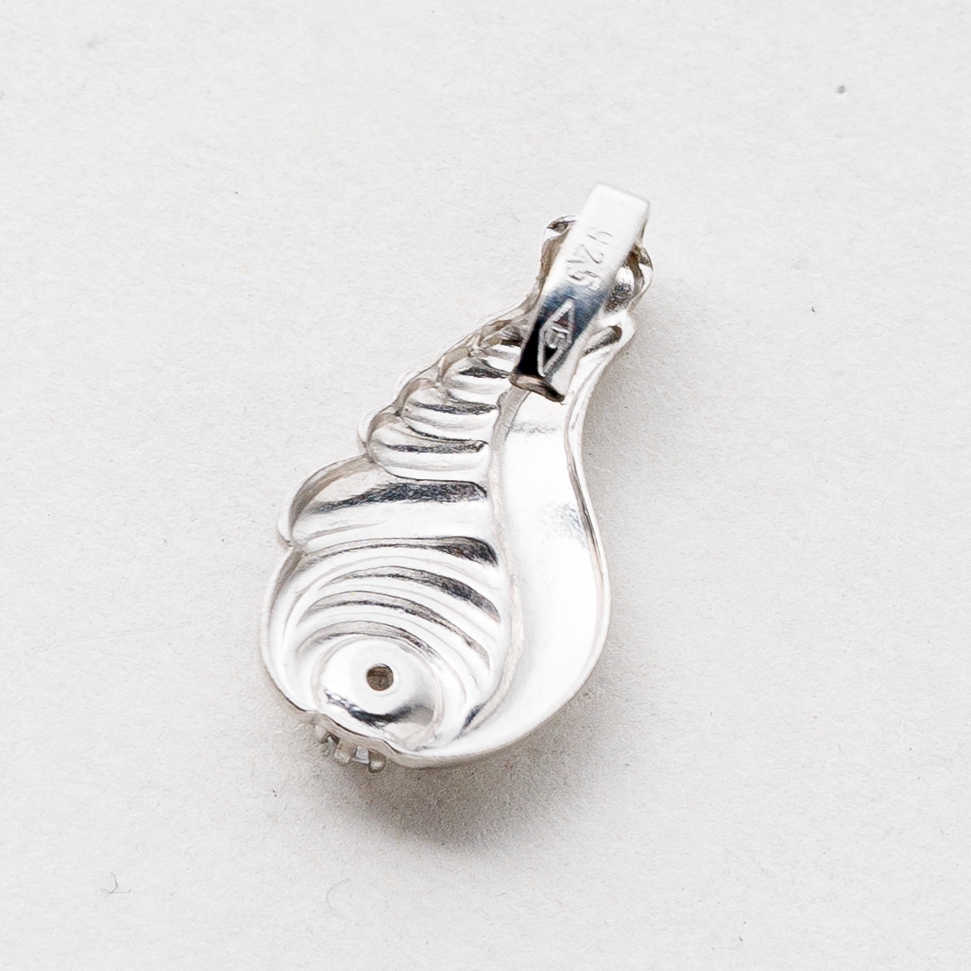 Anhänger Weißer Stein 925er Silber 1,38 g 2 cm1