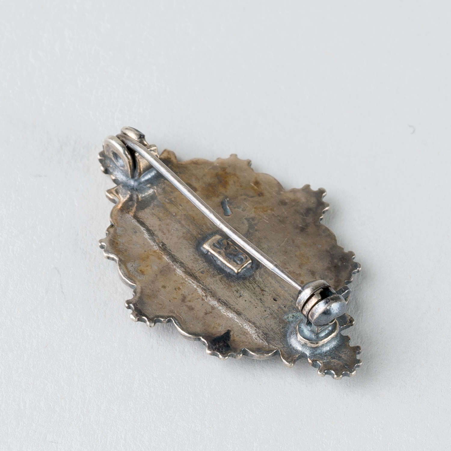 Brosche mit Stein 925er Silber 4g2