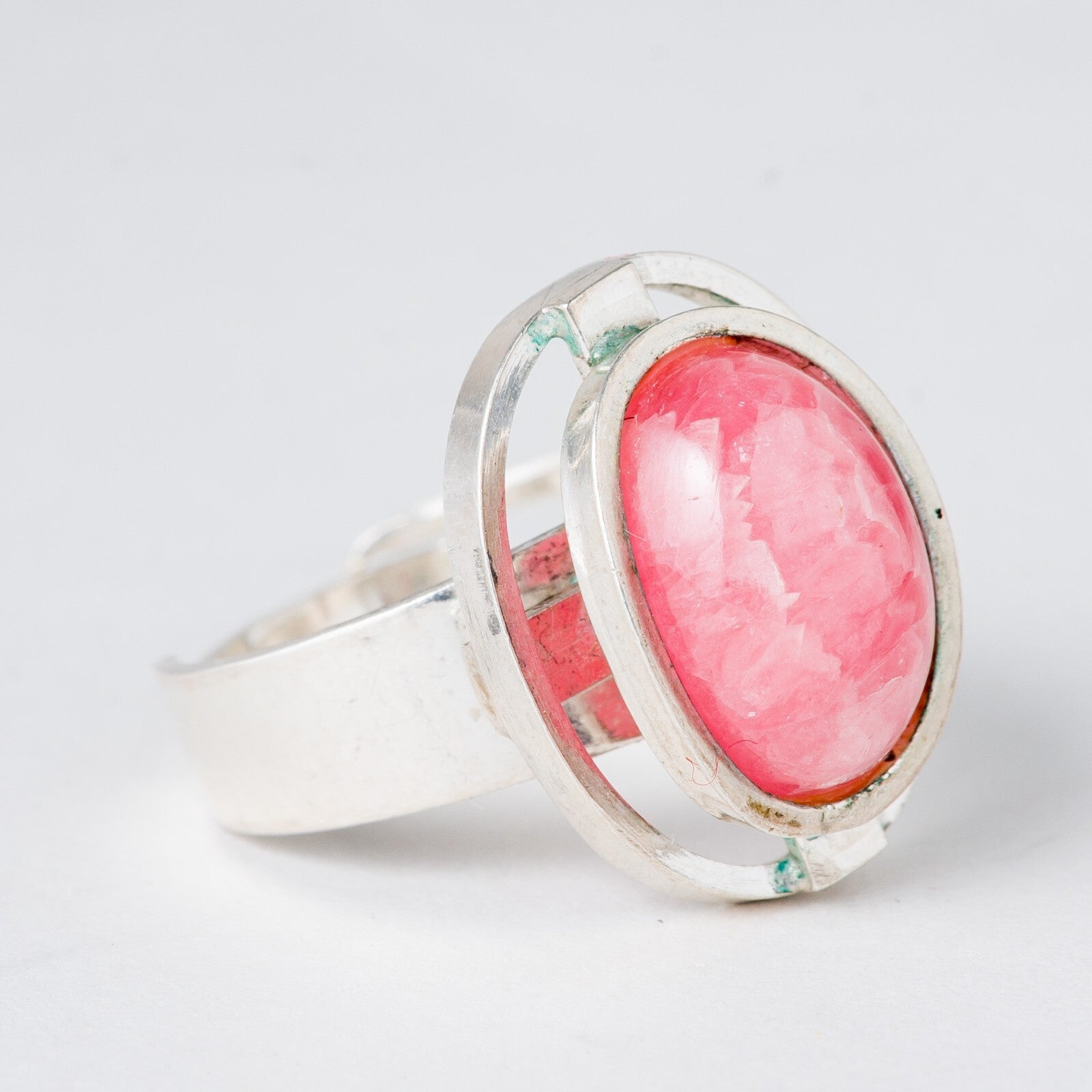 Silber Ring 835 Roter Stein Größe flexibel ca. 55 7,18 g1