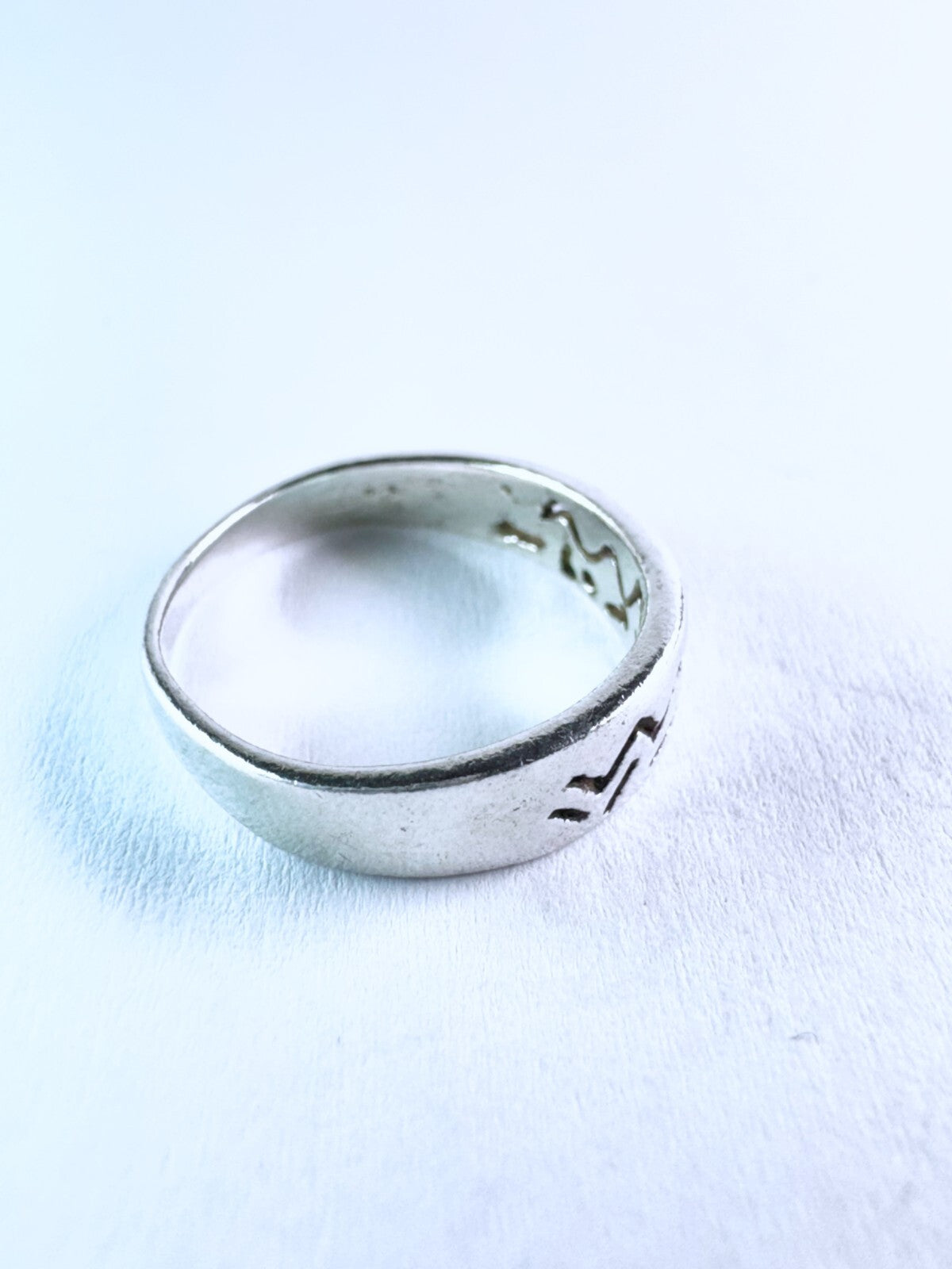 Silberring 925er Sterling Silber mit Muster Größe 55 (17,5 mm Ø) 2,63 g4