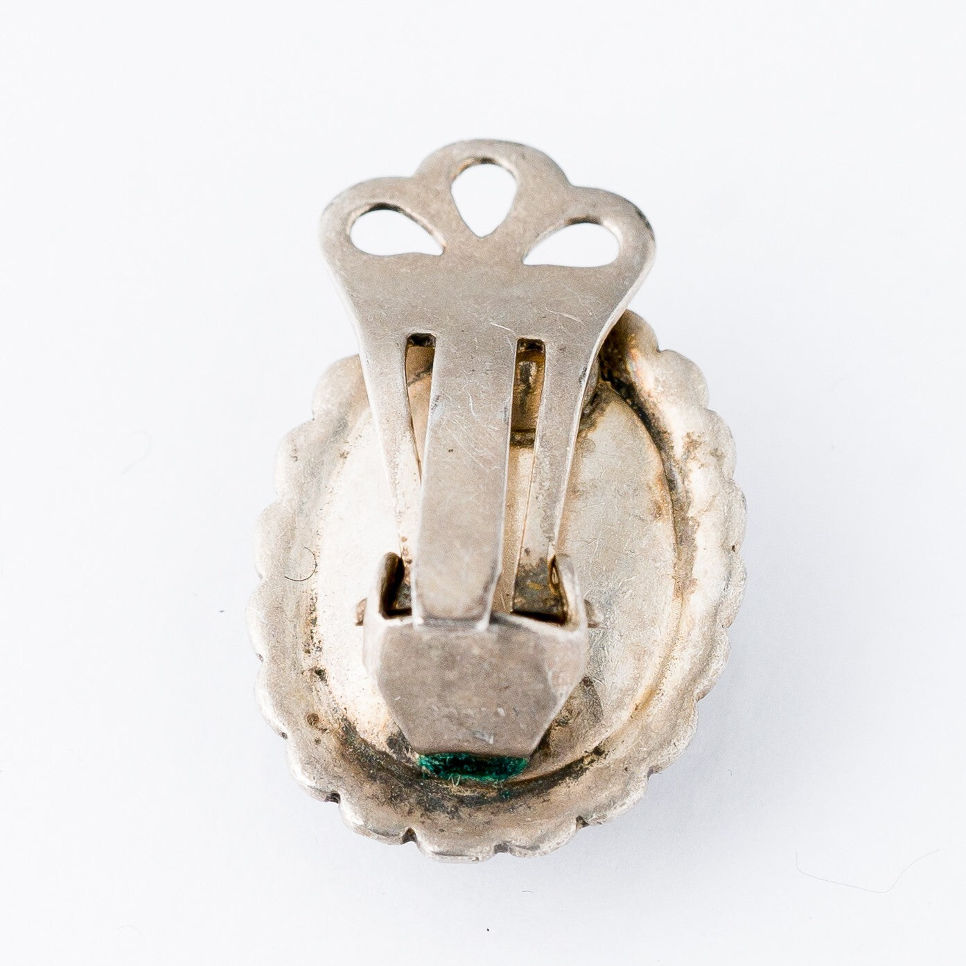 Einzelner Ohrring Ohrstecker Clip Schwarzer Stein Silber 4,01 g3