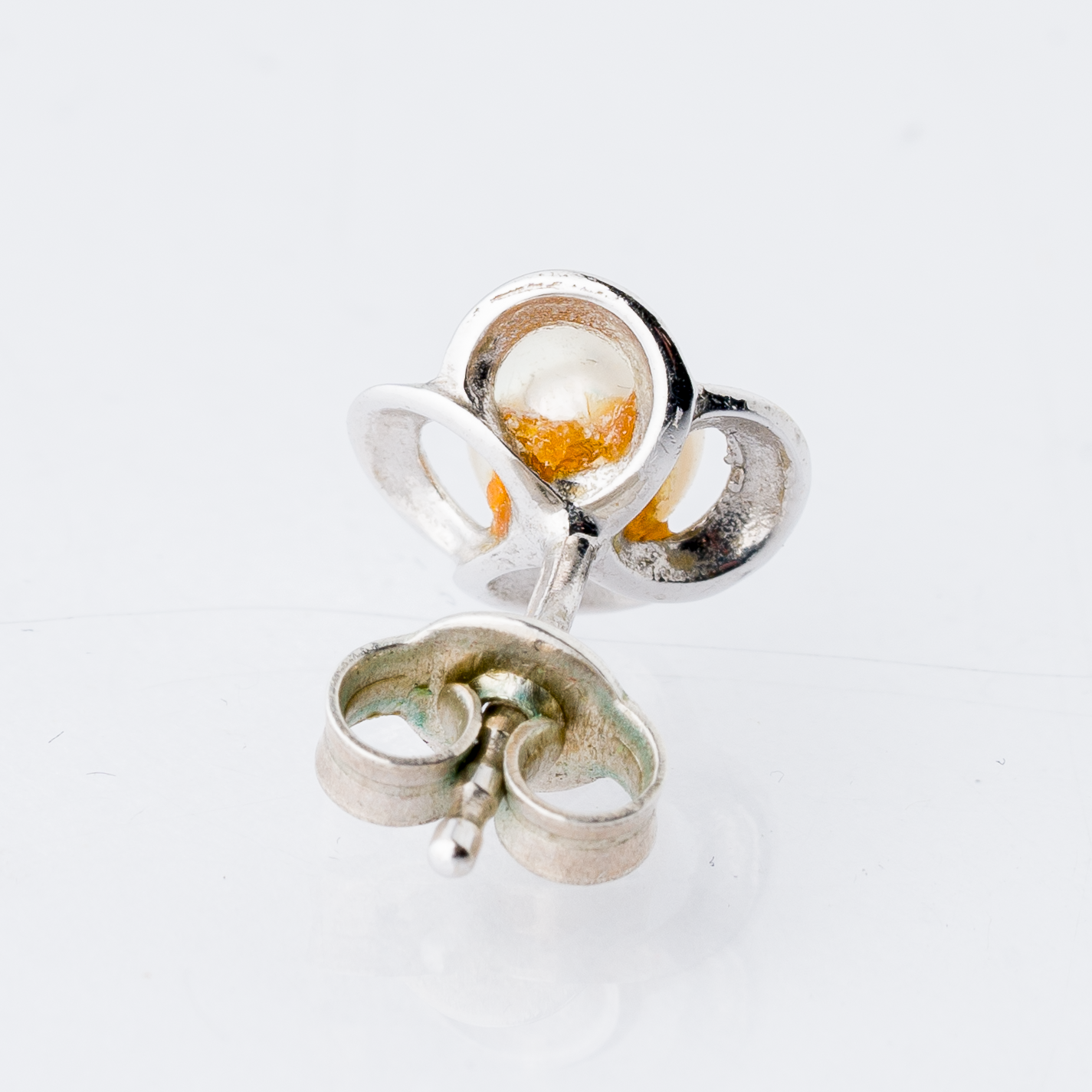 Einzelner Ohrring Ohrstecker Perle Silber 0,71 g3