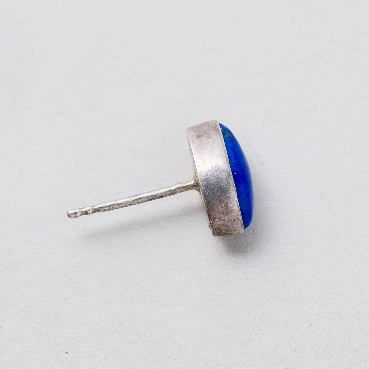 Einzelner Ohrring Ohrstecker Blauer Stein Silber 0,8 g1