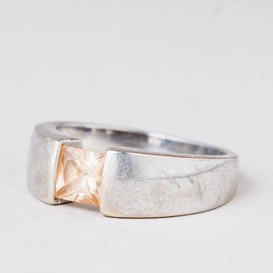 Ring Gelber Stein 5,71 g 925er Silber Größe 56 (17,8 mm Ø)0