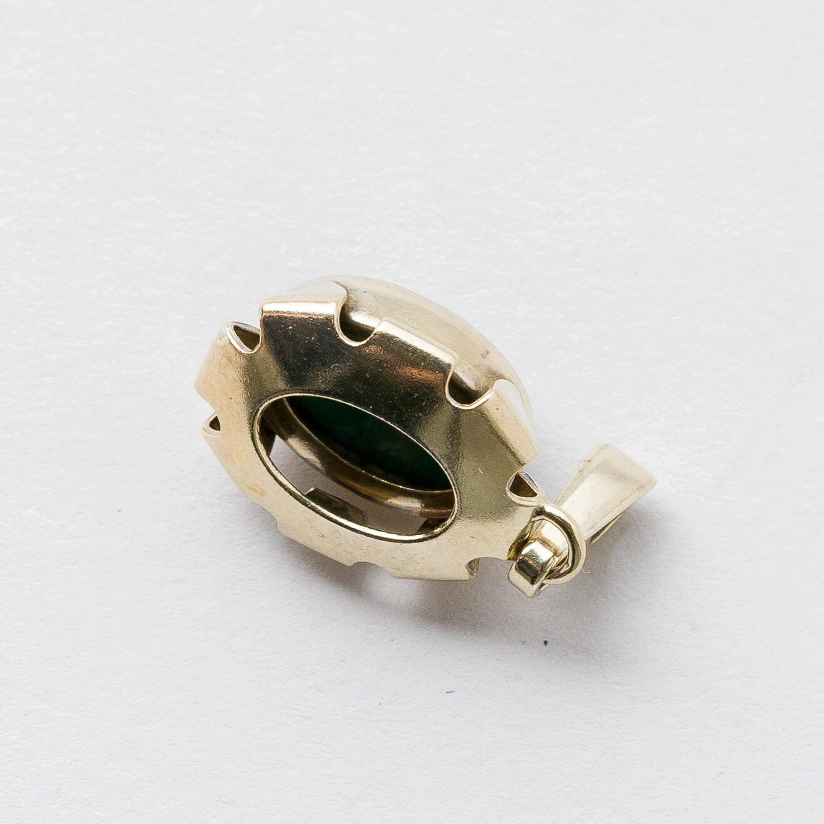 Anhänger 835 Silber Kettenanhänger Grüner Stein 2,9 cm 3,45 g4