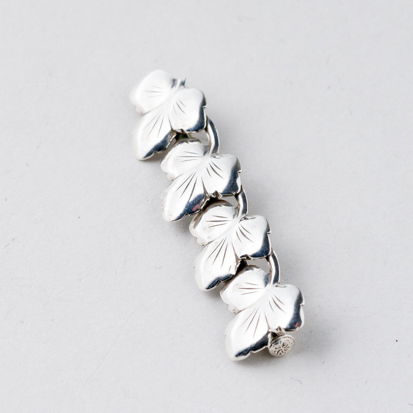 Silber Brosche 835 Floral 4,9 cm 2,97 g1