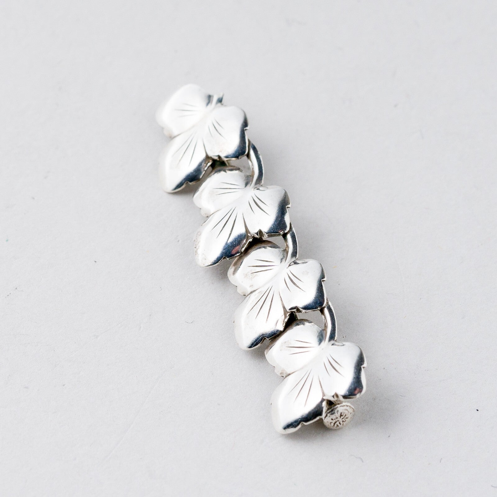 Silber Brosche 835 Floral 4,9 cm 2,97 g1