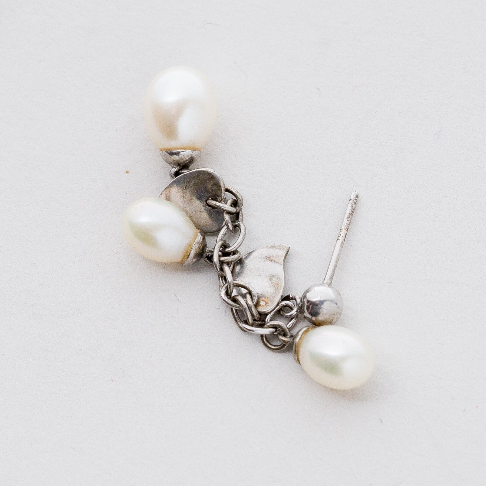 Einzelner Ohrring Hängeohrring Silber Perle 2,77 g2