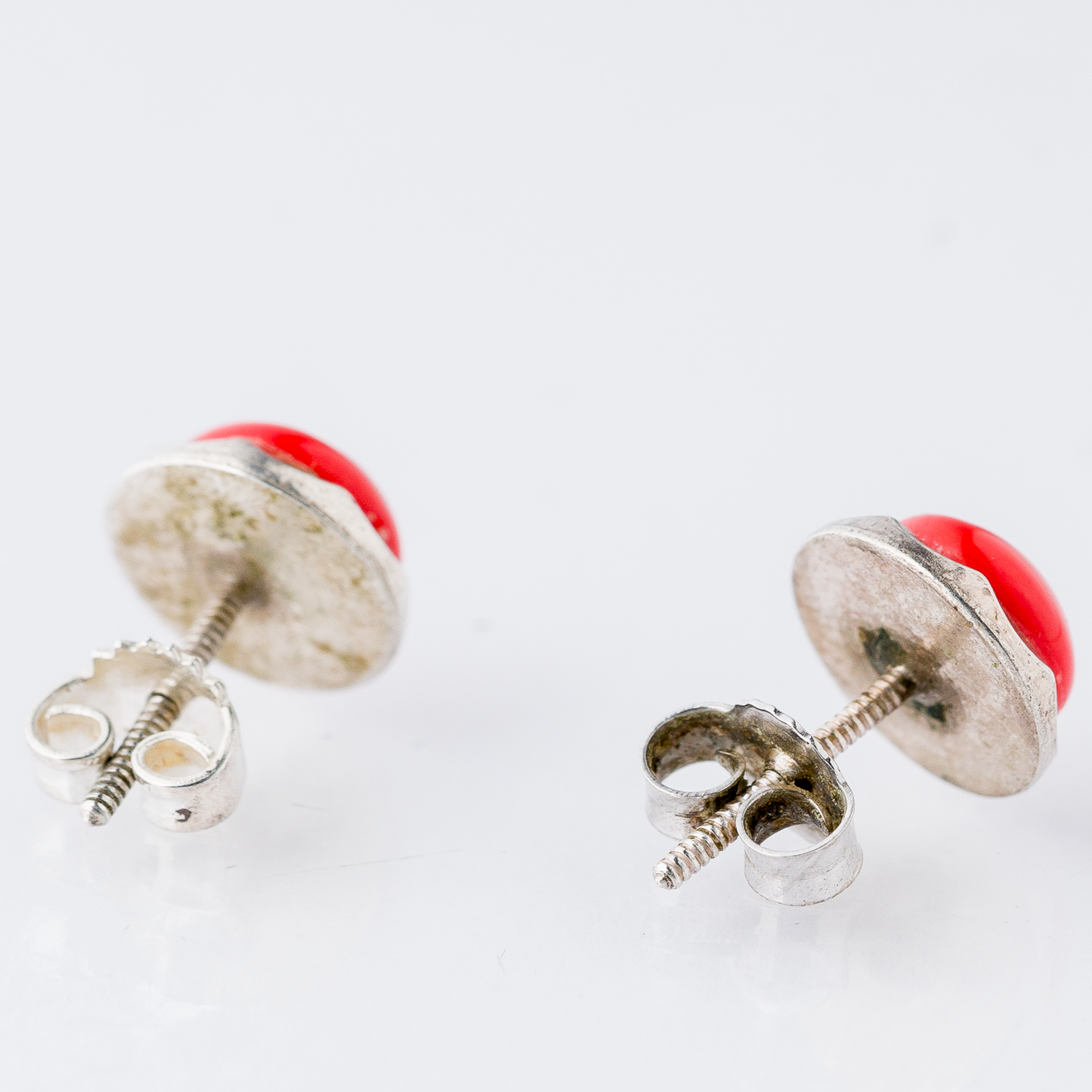 Ohrringe Ohrstecker Rote Steine Silber 2,46 g2