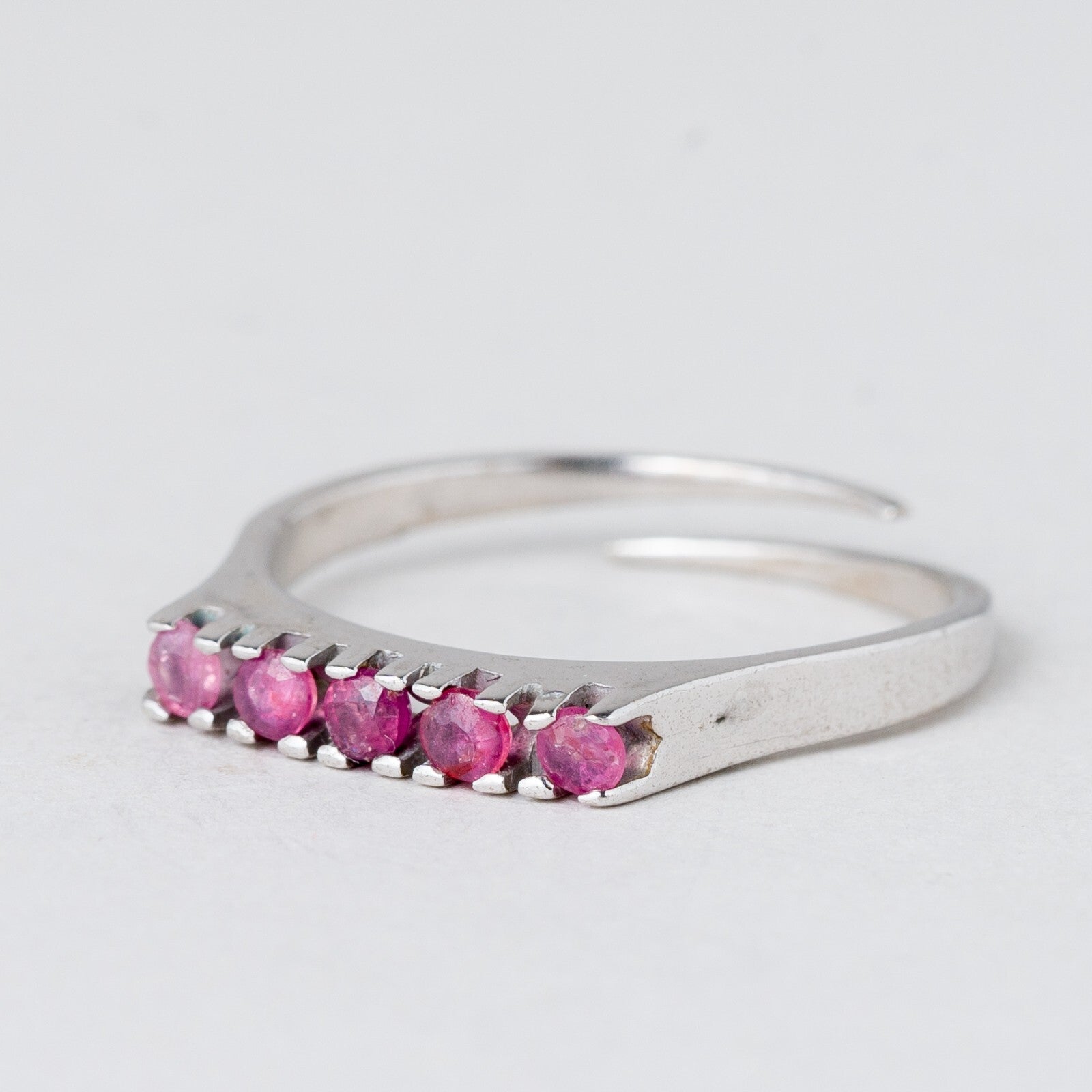 2 x Ring Blau und Rote Stein 4,61 g 835er Silber Größe flexibel ca. 601