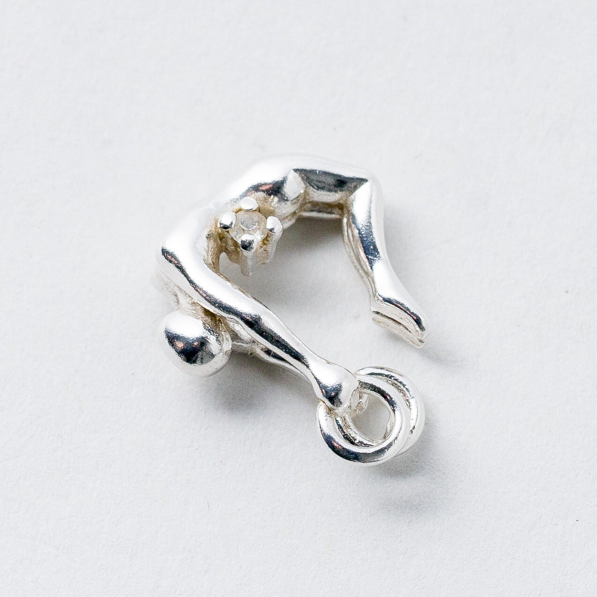 Anhänger 835 Silber Weißer Stein 1,6 cm 2,17 g1