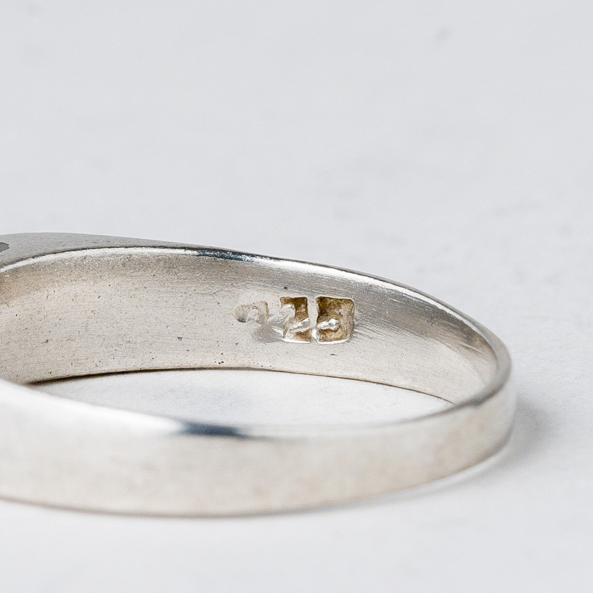 Silber Ring 925 Graue Stein Größe 53 (16,8 mm Ø) 2,61 g5