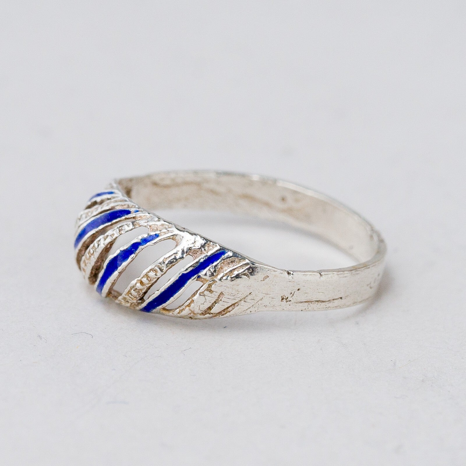 Ring Silber Blau Größe 55 (17,5 mm Ø) 1,33 g1