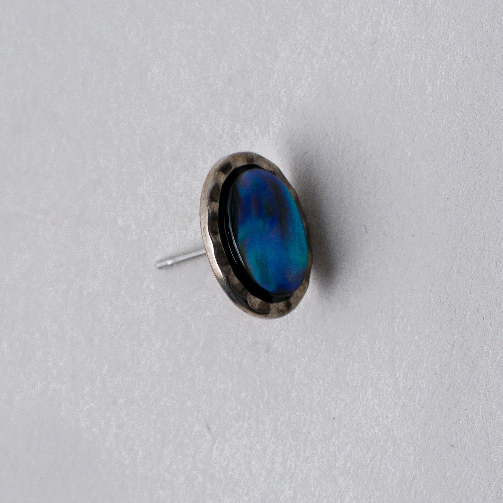 Einzelner Ohrring Ohrstecker Opal Silber 1,06 g2
