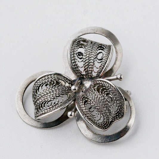 Silber Brosche Blume 5,44 g0