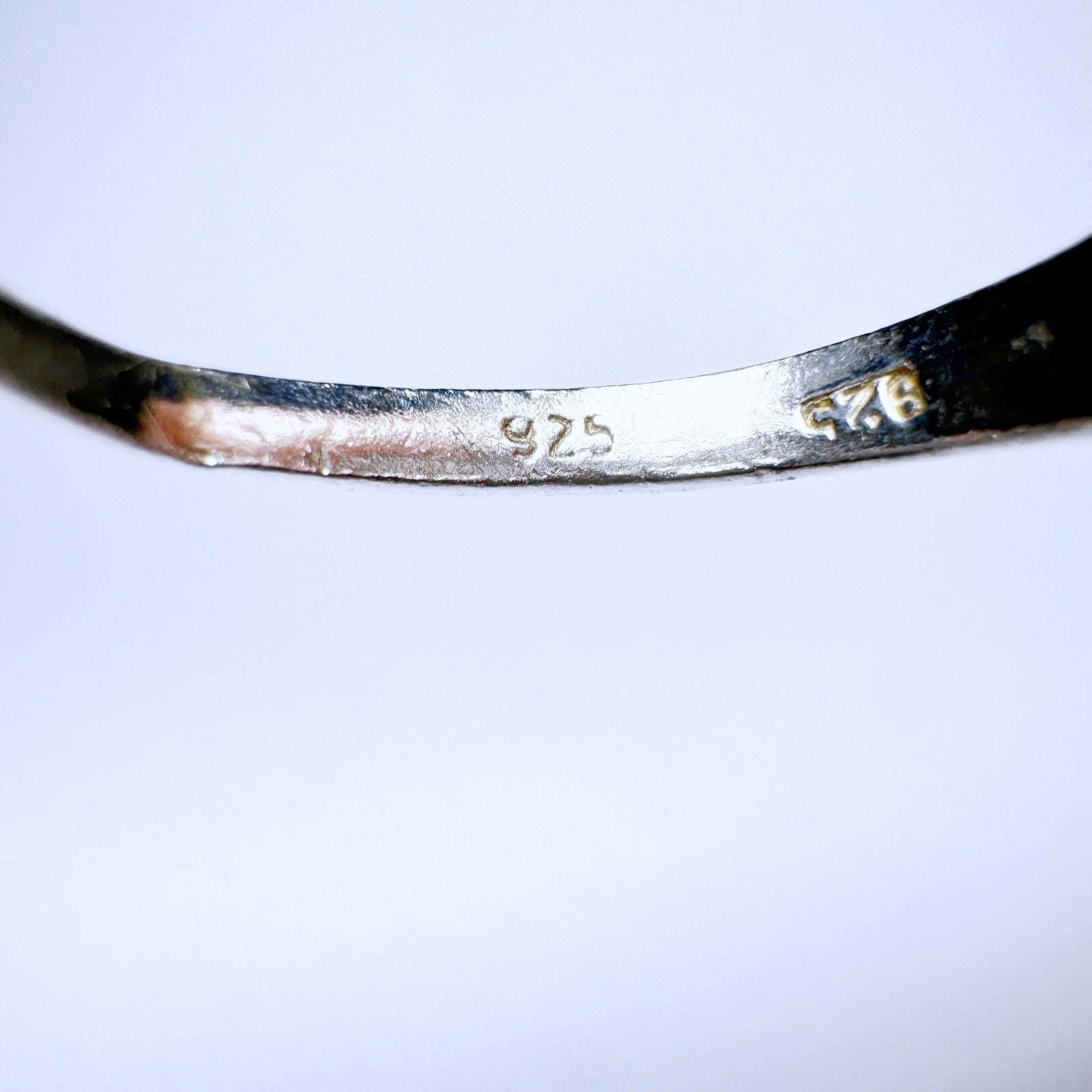 Ring 925er Silber Größe 61 mit schwarzem Besatz 2,43g6