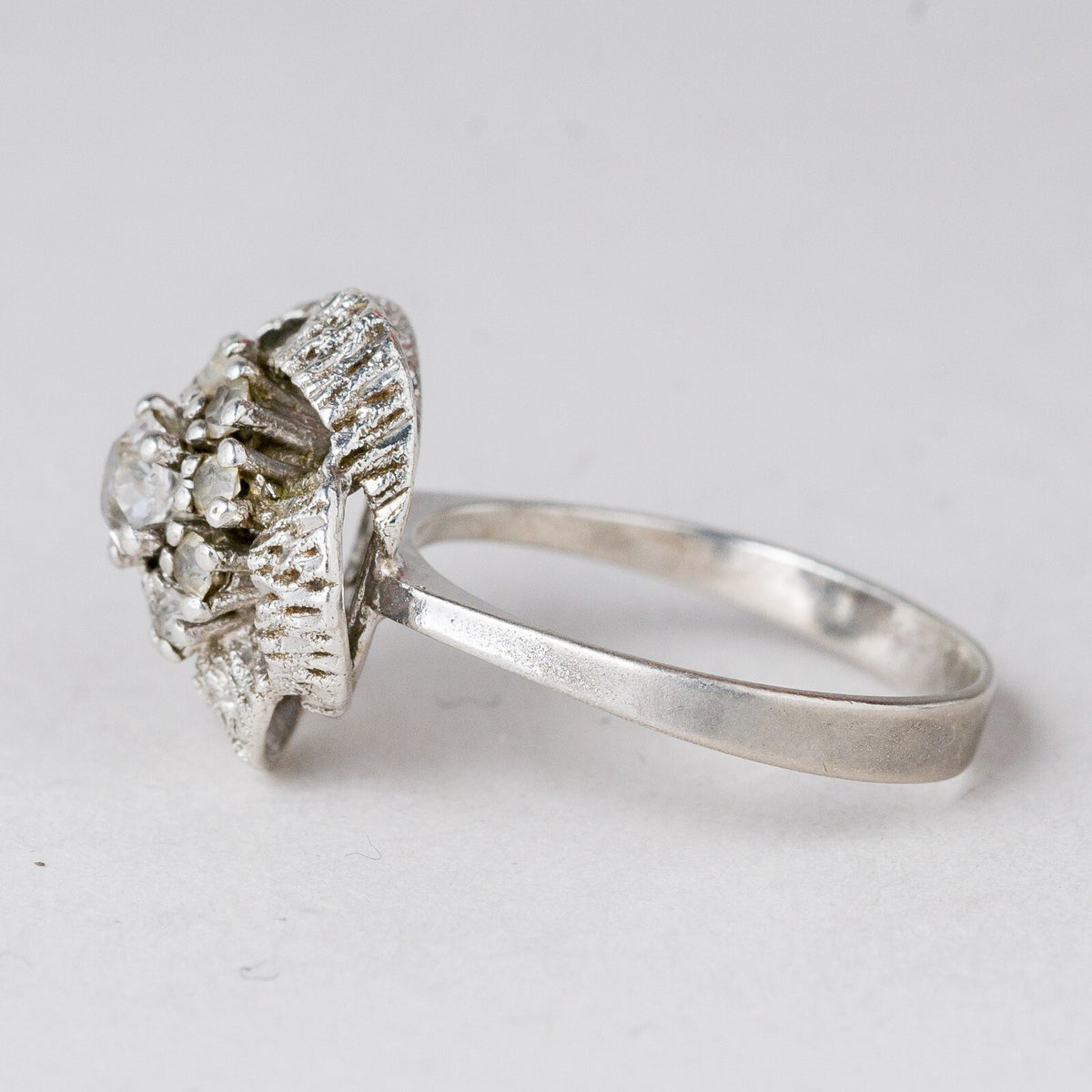 Silber Ring Weißer Stein Größe 57 (18,1 mm Ø) 3,93 g1