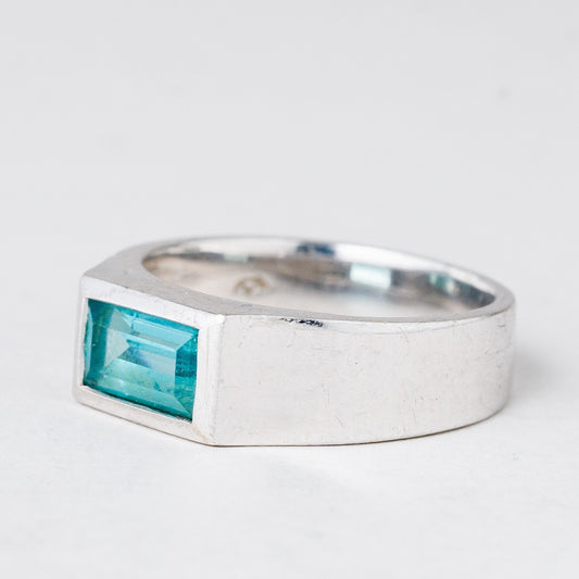 Ring Blauer Stein 4,98 g 925er Silber Größe 54 (17,2 mm Ø)0