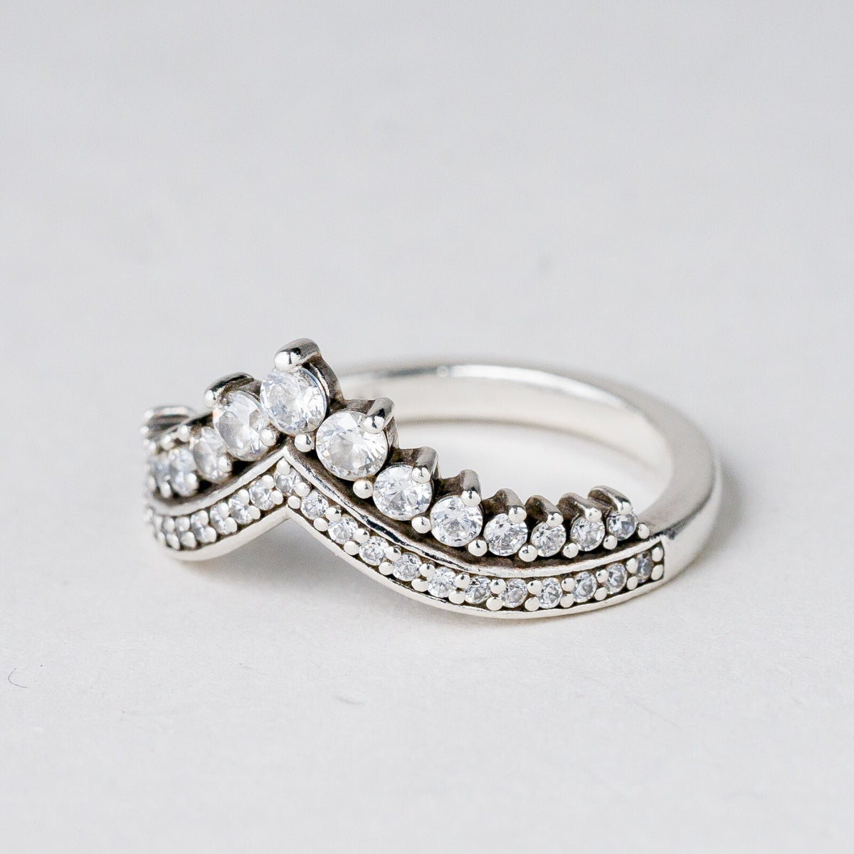 Silber Ring 925 Weiße Steine Größe 51 (16,2 mm Ø) 2,79 g0