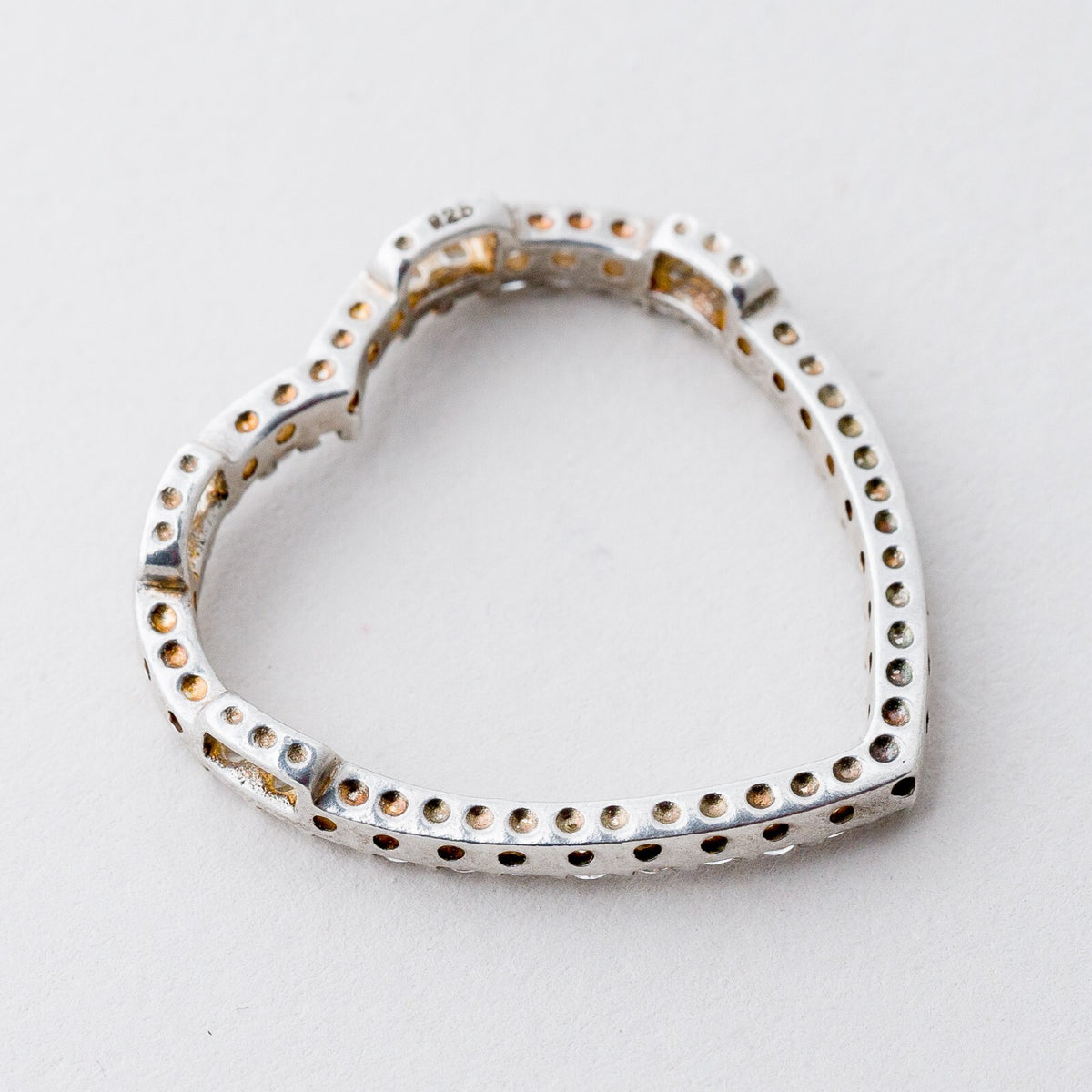 Anhänger Silber 925 Herz Weiße Steine 2,9 cm 3,81 g4