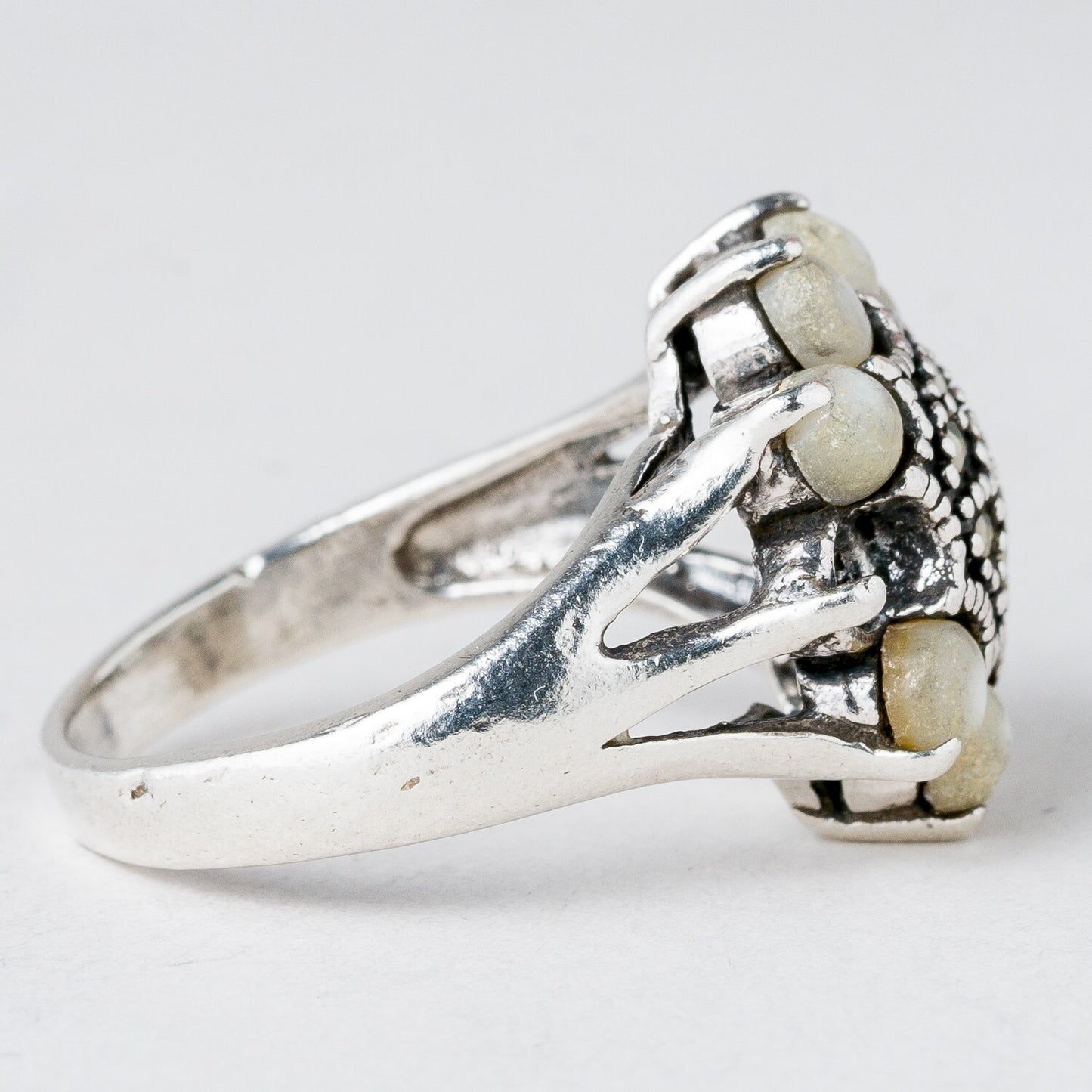 Silber Ring Perlen Größe 59 (18,8 mm Ø) 8,83 g2