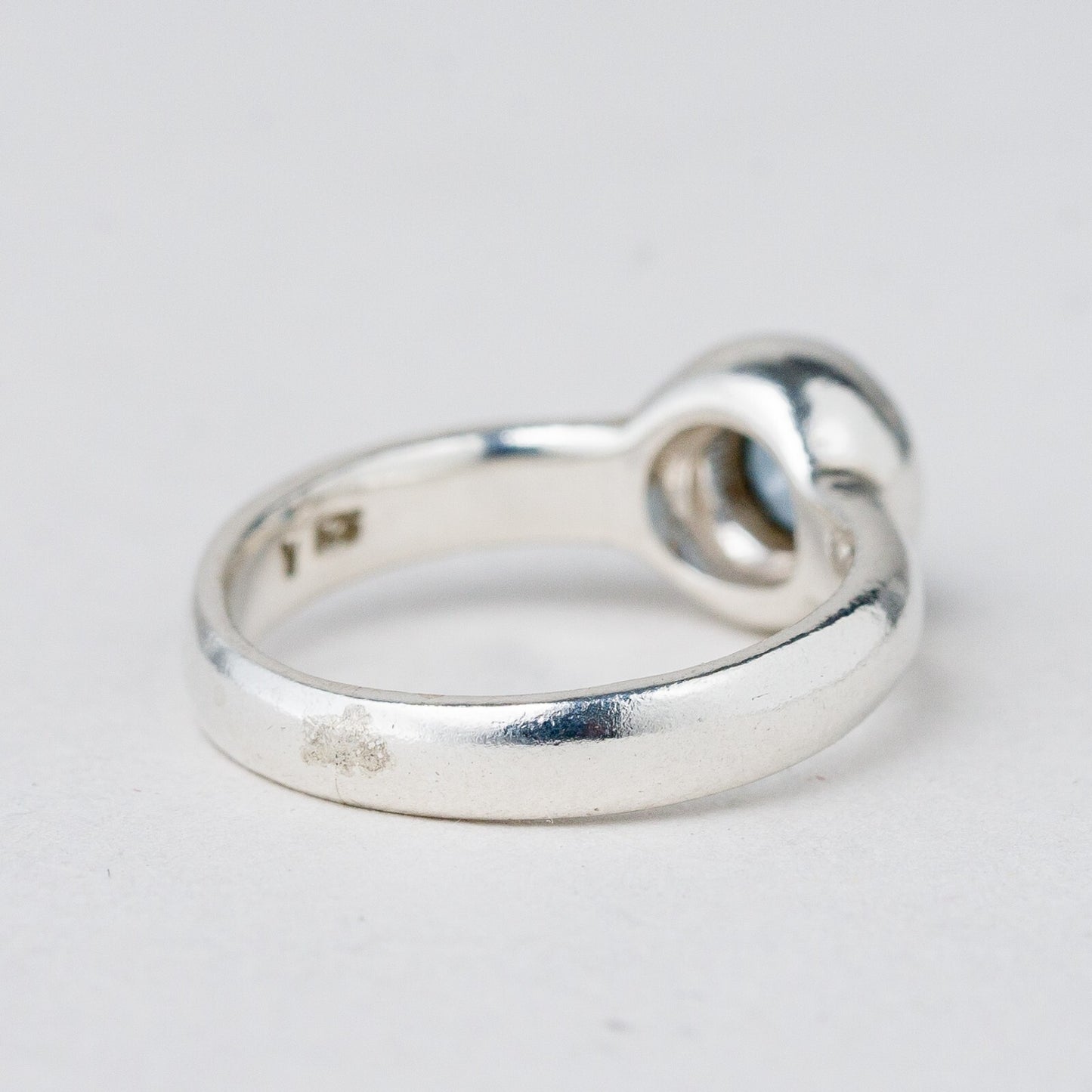 Silber Ring 925 Blauer Stein Größe 49 (15,6 mm Ø) 3,81 g3