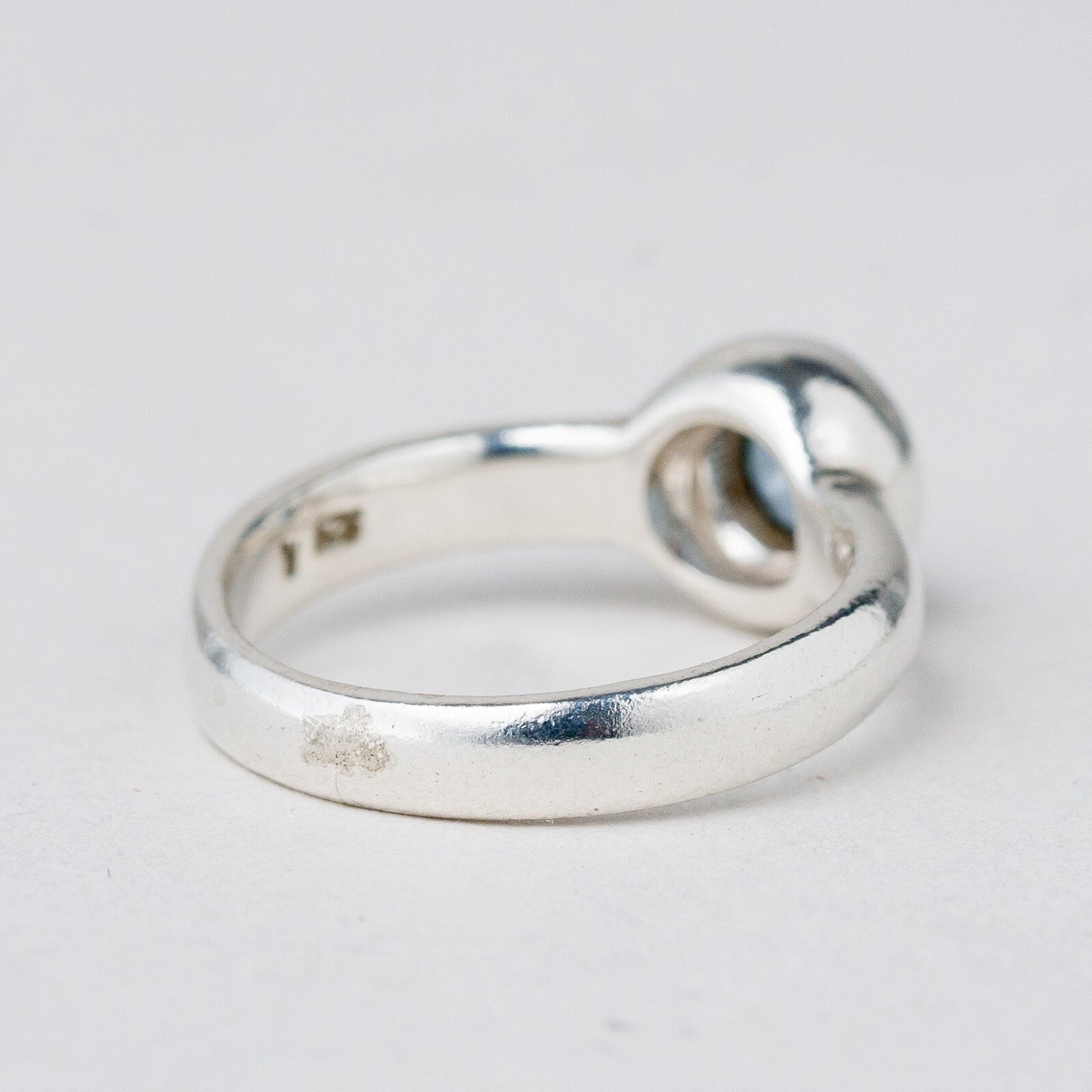 Silber Ring 925 Blauer Stein Größe 49 (15,6 mm Ø) 3,81 g3