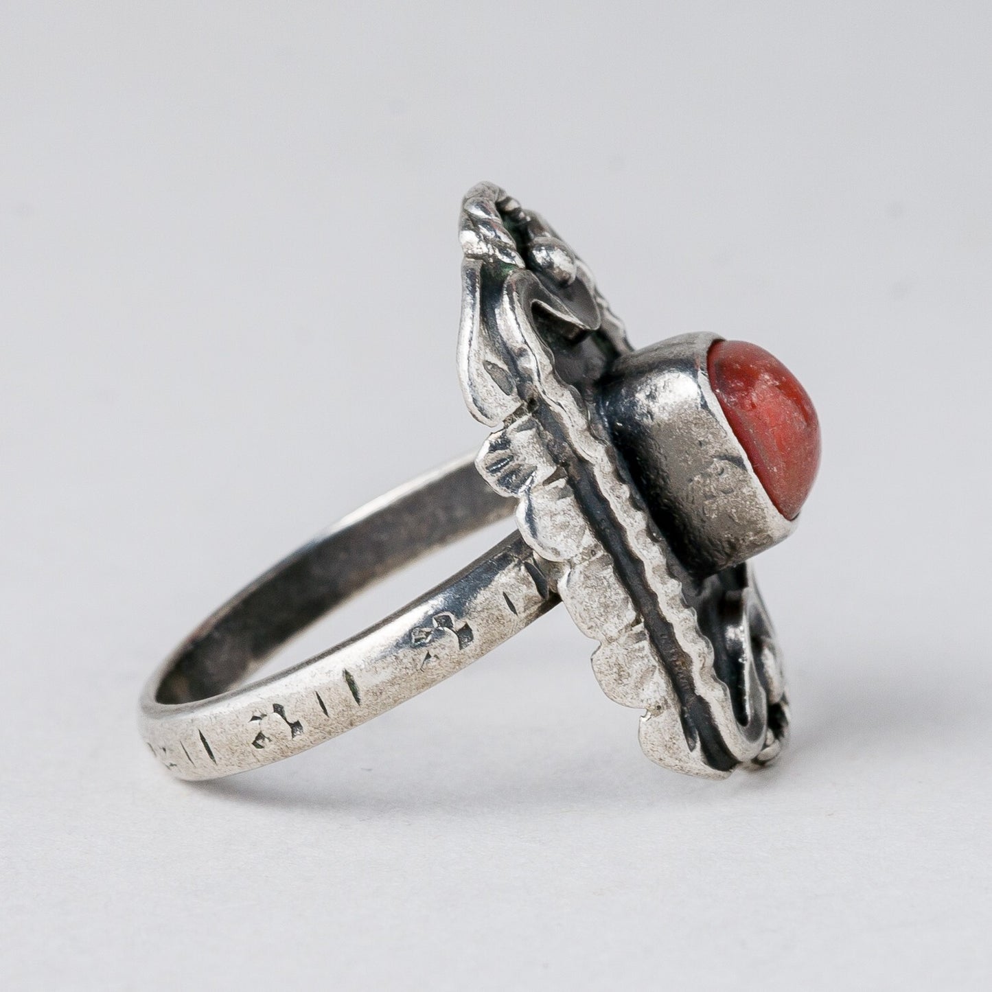 Silber Ring Roter Stein Größe 53 (16,8 mm Ø) 4,98 g2