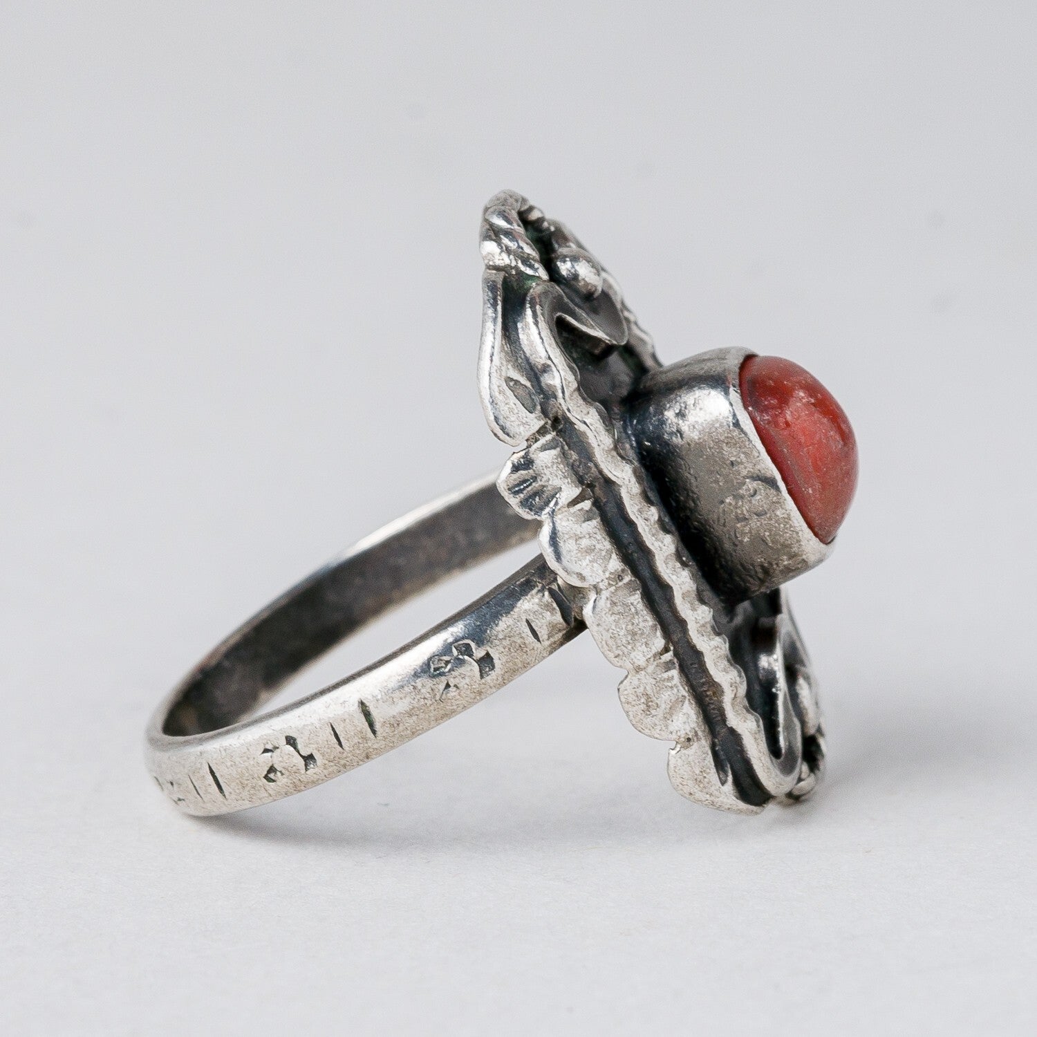 Silber Ring Roter Stein Größe 53 (16,8 mm Ø) 4,98 g2